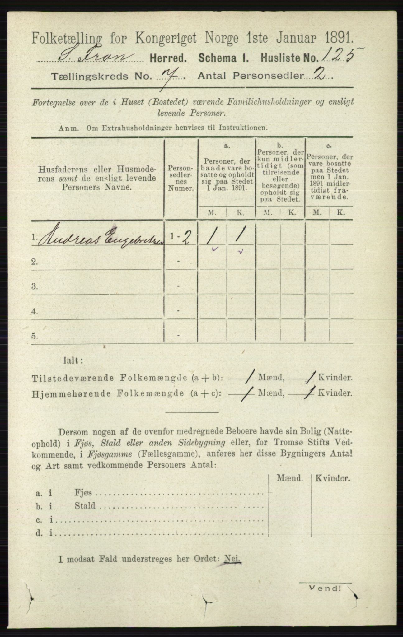 RA, 1891 census for 0519 Sør-Fron, 1891, p. 3051