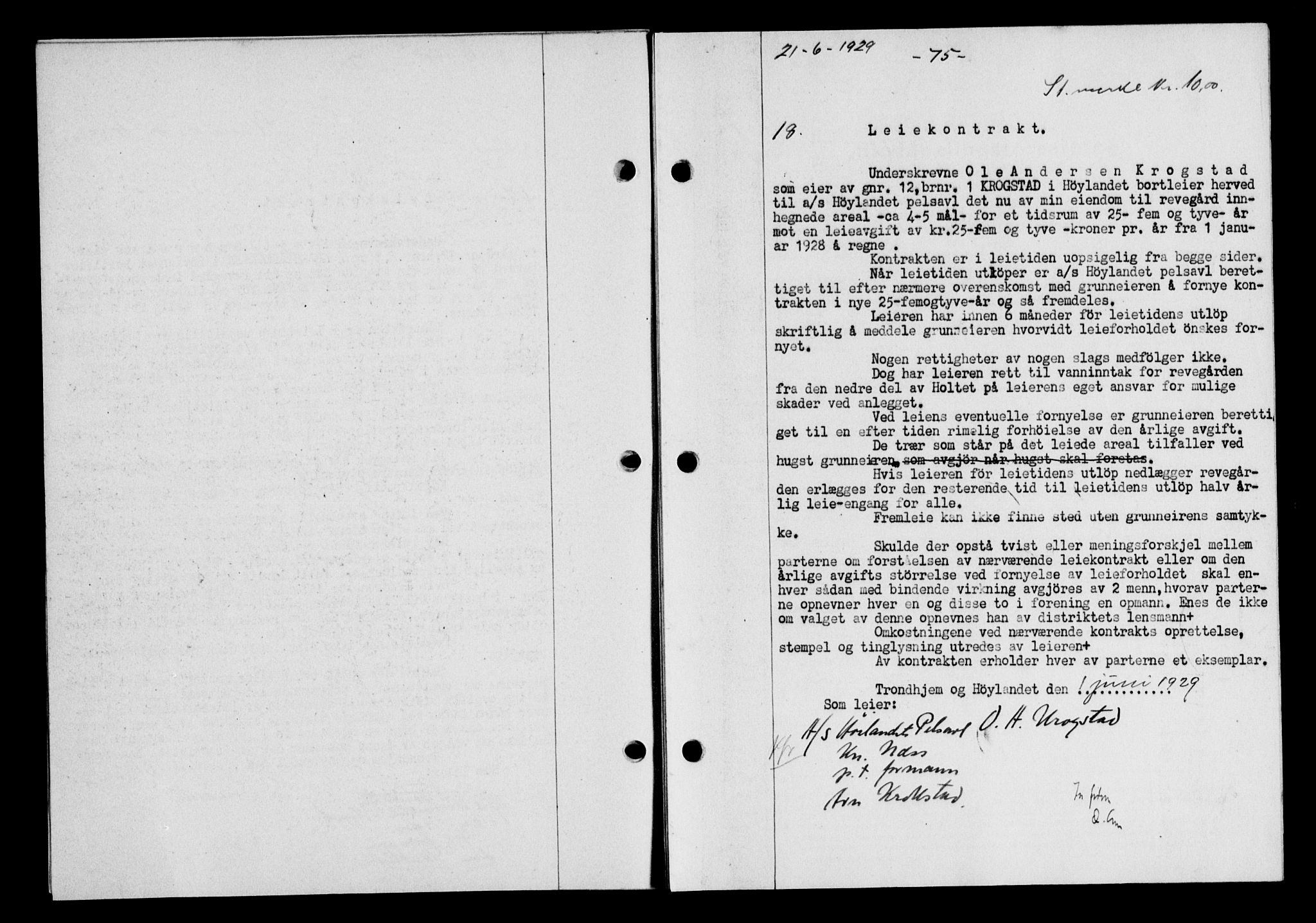 Gauldal sorenskriveri, AV/SAT-A-0014/1/2/2C/L0038: Mortgage book no. 39, 1929-1930, Deed date: 21.06.1929