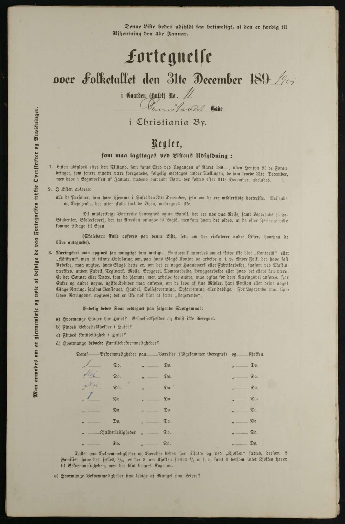 OBA, Municipal Census 1901 for Kristiania, 1901, p. 2334