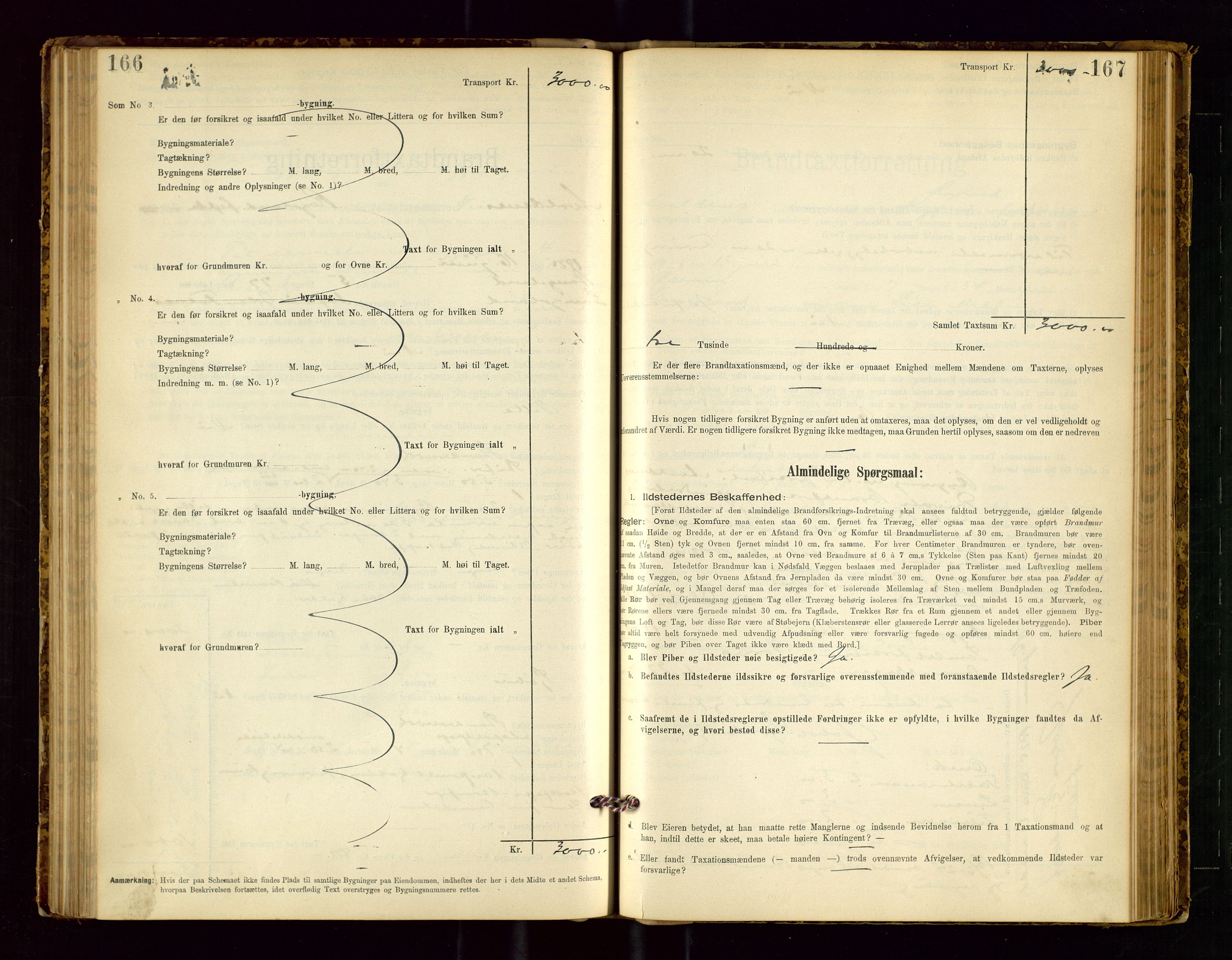 Avaldsnes lensmannskontor, SAST/A-100286/Gob/L0001: "Brandtaxationsprotokol for Avaldsnes Lensmandsdistrikt Ryfylke Fogderi", 1894-1925, p. 166-167