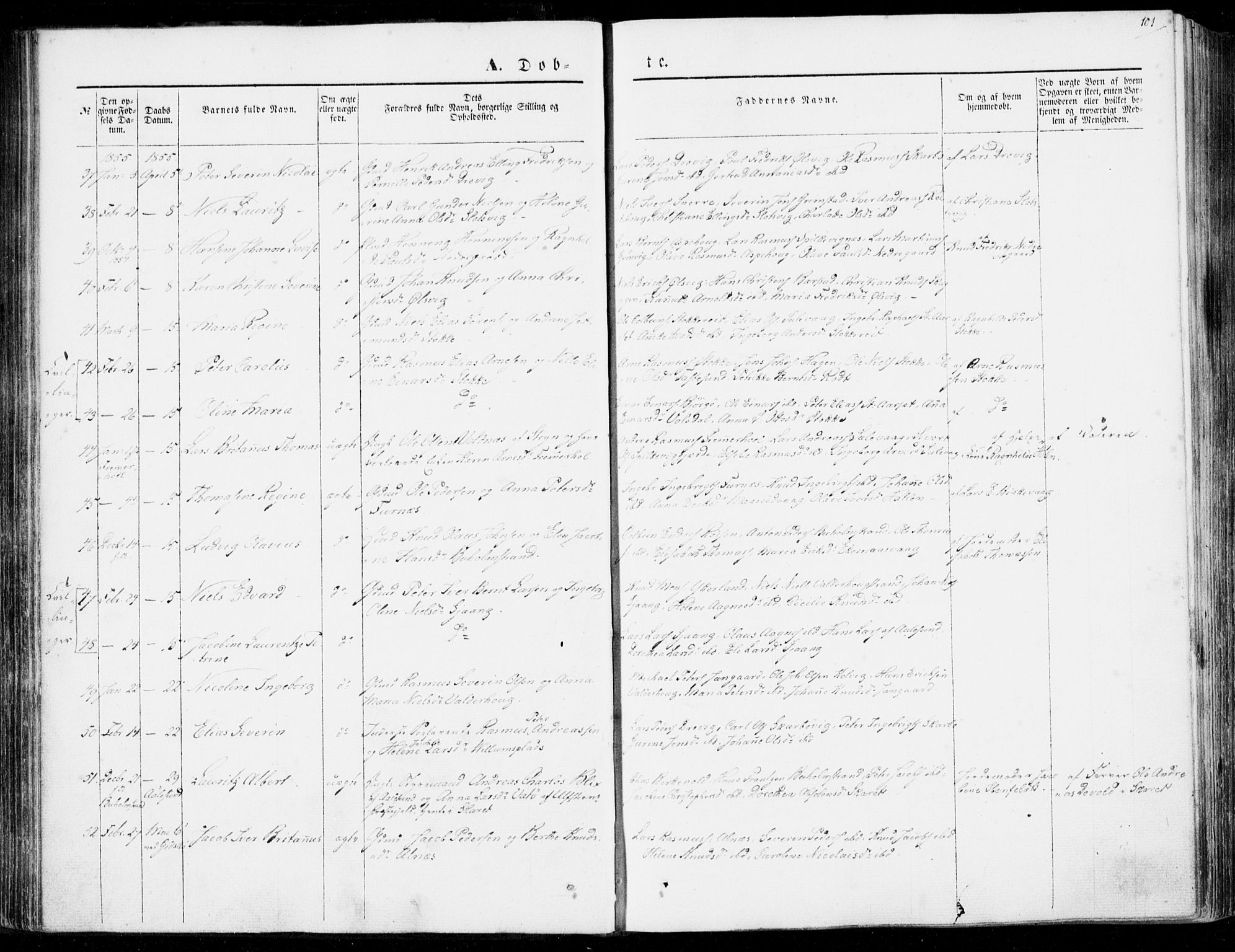 Ministerialprotokoller, klokkerbøker og fødselsregistre - Møre og Romsdal, AV/SAT-A-1454/528/L0397: Parish register (official) no. 528A08, 1848-1858, p. 101