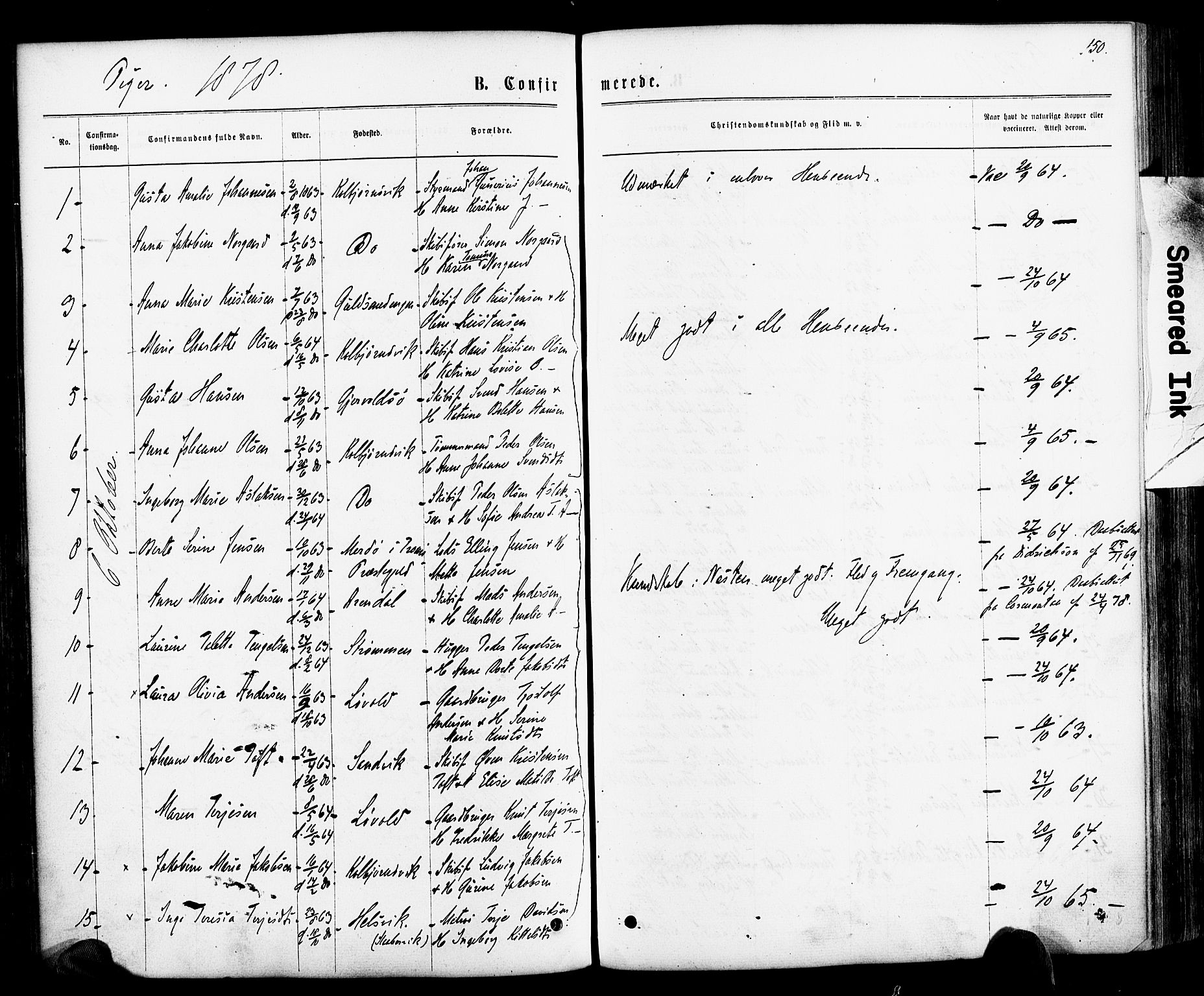 Hisøy sokneprestkontor, SAK/1111-0020/F/Fa/L0002: Parish register (official) no. A 2, 1872-1880, p. 151