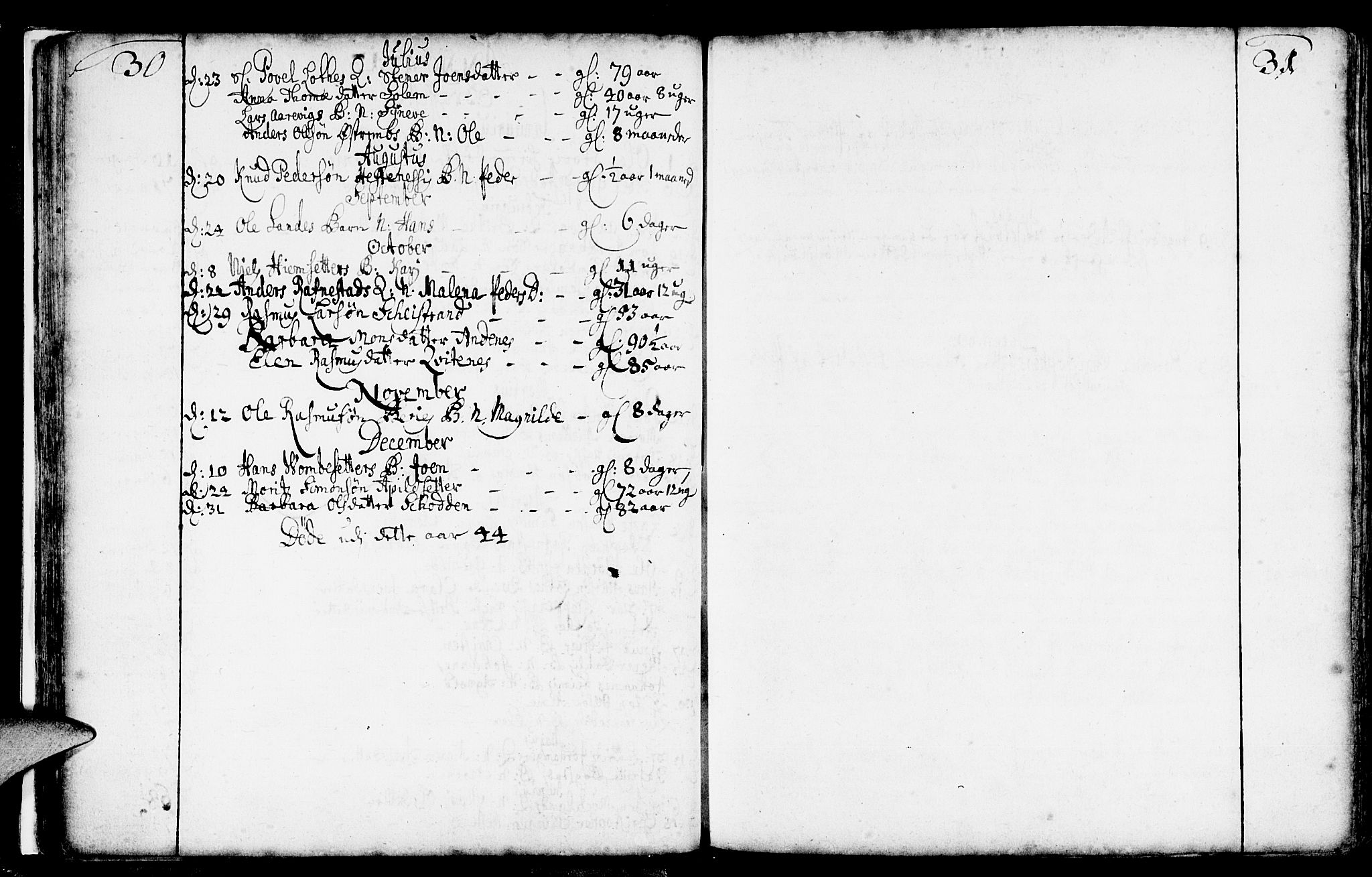 Gloppen sokneprestembete, AV/SAB-A-80101/H/Haa/Haaa/L0002: Parish register (official) no. A 2, 1712-1735, p. 30-31