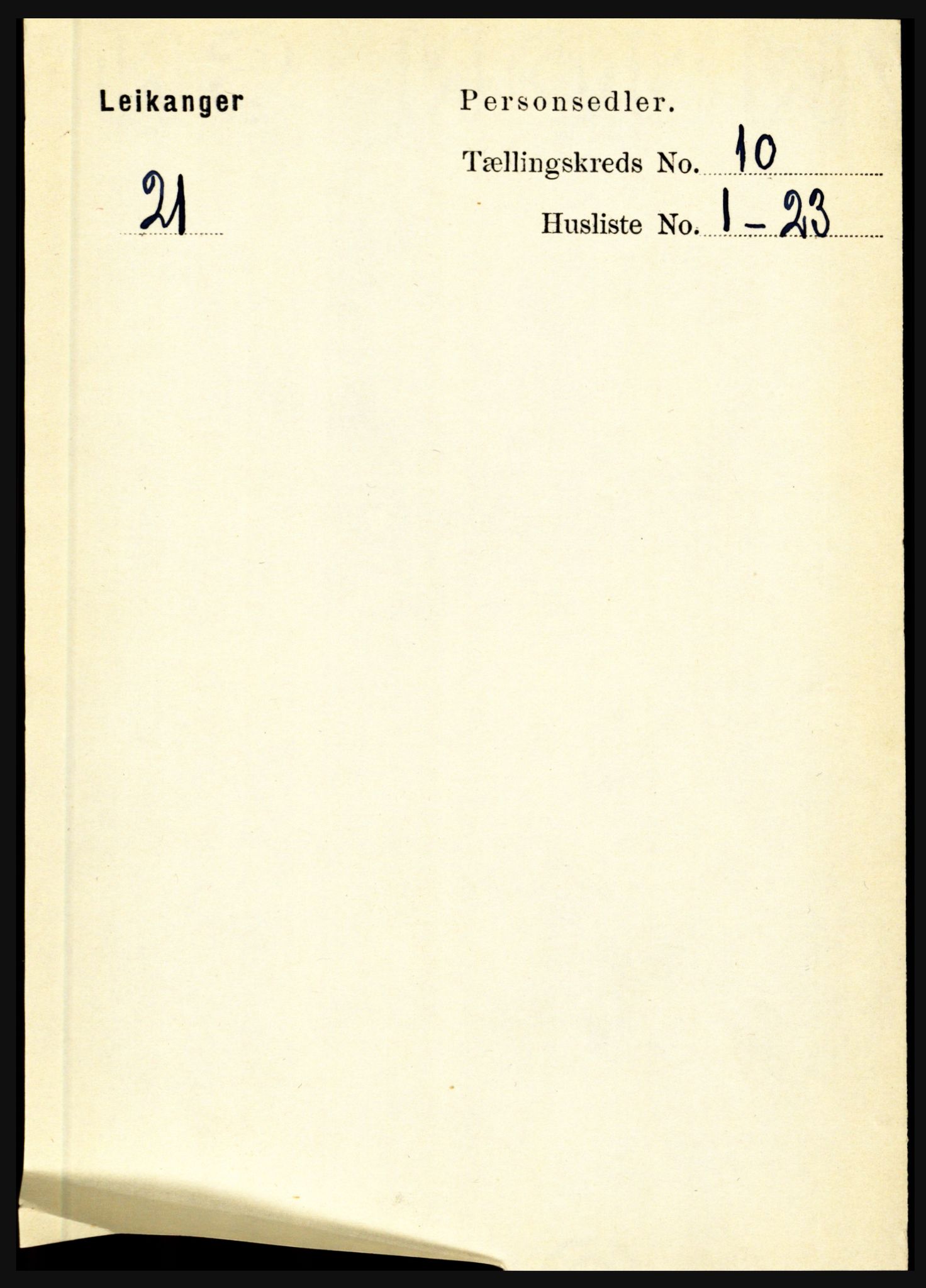 RA, 1891 census for 1419 Leikanger, 1891, p. 1813