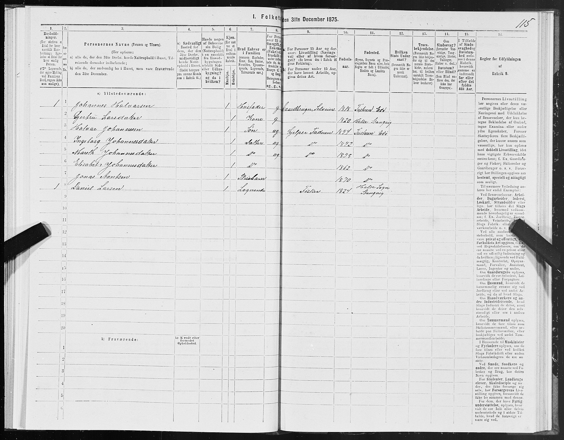 SAT, 1875 census for 1573P Edøy, 1875, p. 5115