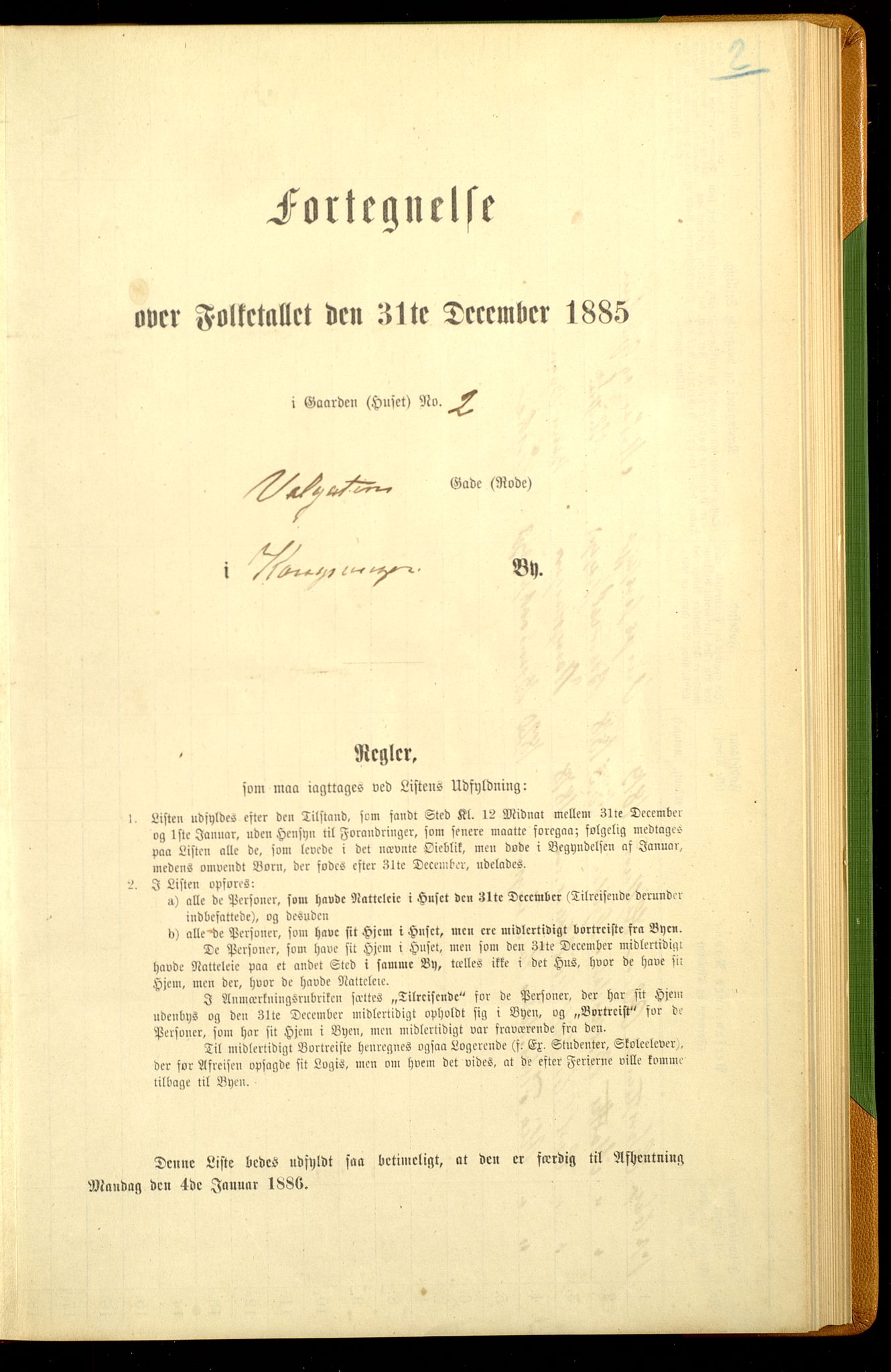 SAH, 1885 census for 0402 Kongsvinger, 1885, p. 6