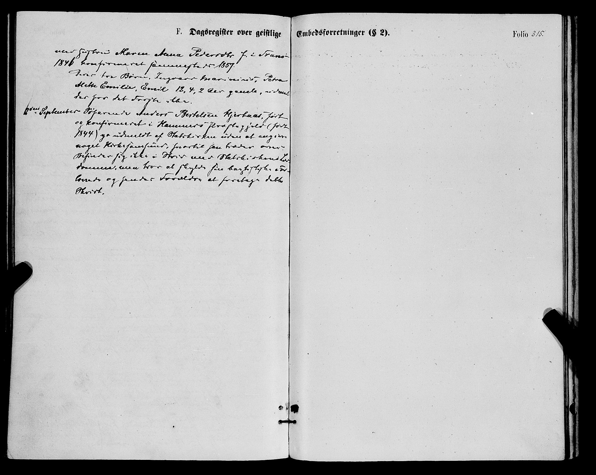 Tromsø sokneprestkontor/stiftsprosti/domprosti, SATØ/S-1343/G/Ga/L0013kirke: Parish register (official) no. 13, 1872-1877, p. 315