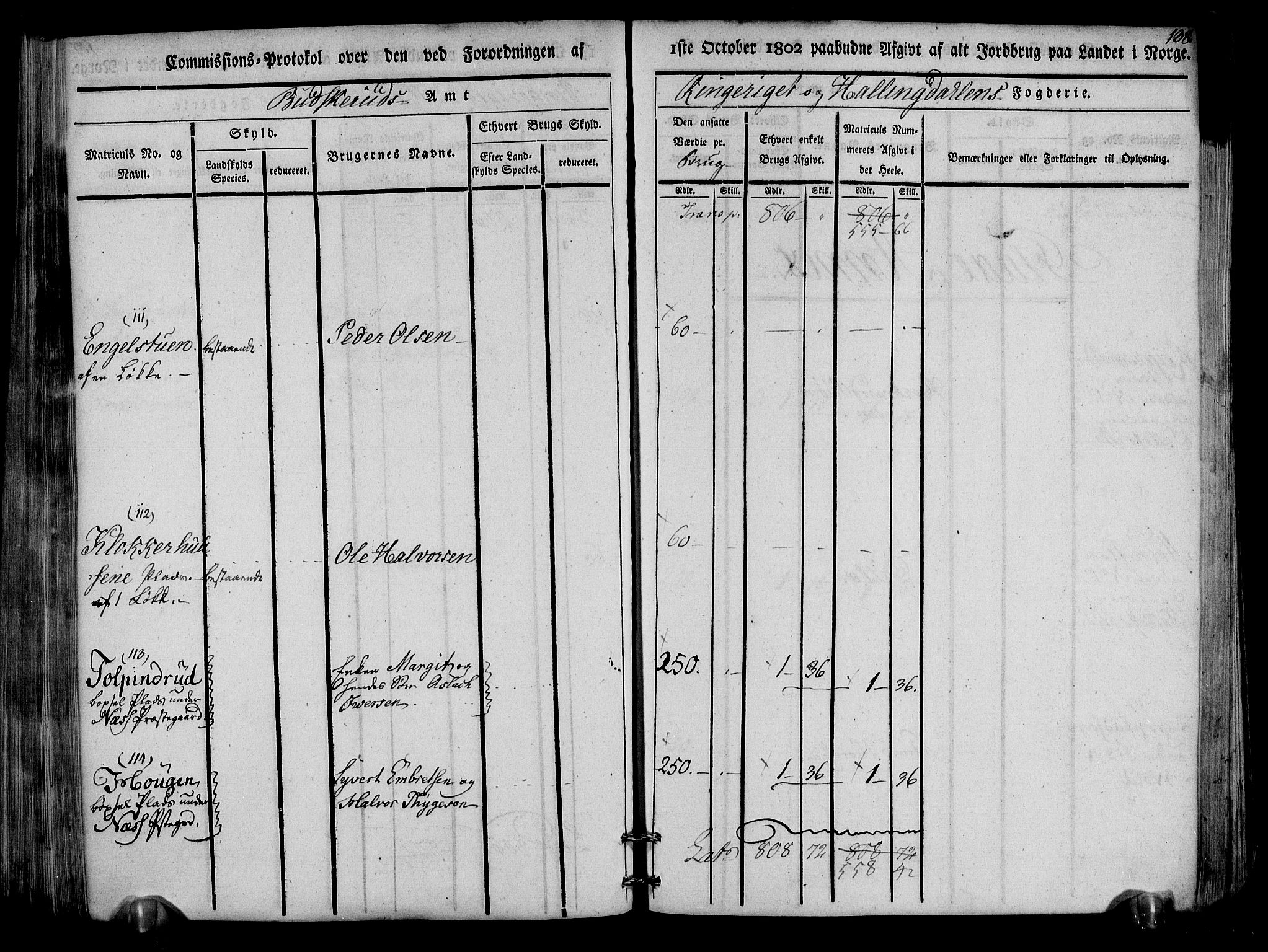 Rentekammeret inntil 1814, Realistisk ordnet avdeling, RA/EA-4070/N/Ne/Nea/L0047: Ringerike og Hallingdal fogderi. Kommisjonsprotokoll for Nes prestegjeld, 1803, p. 141