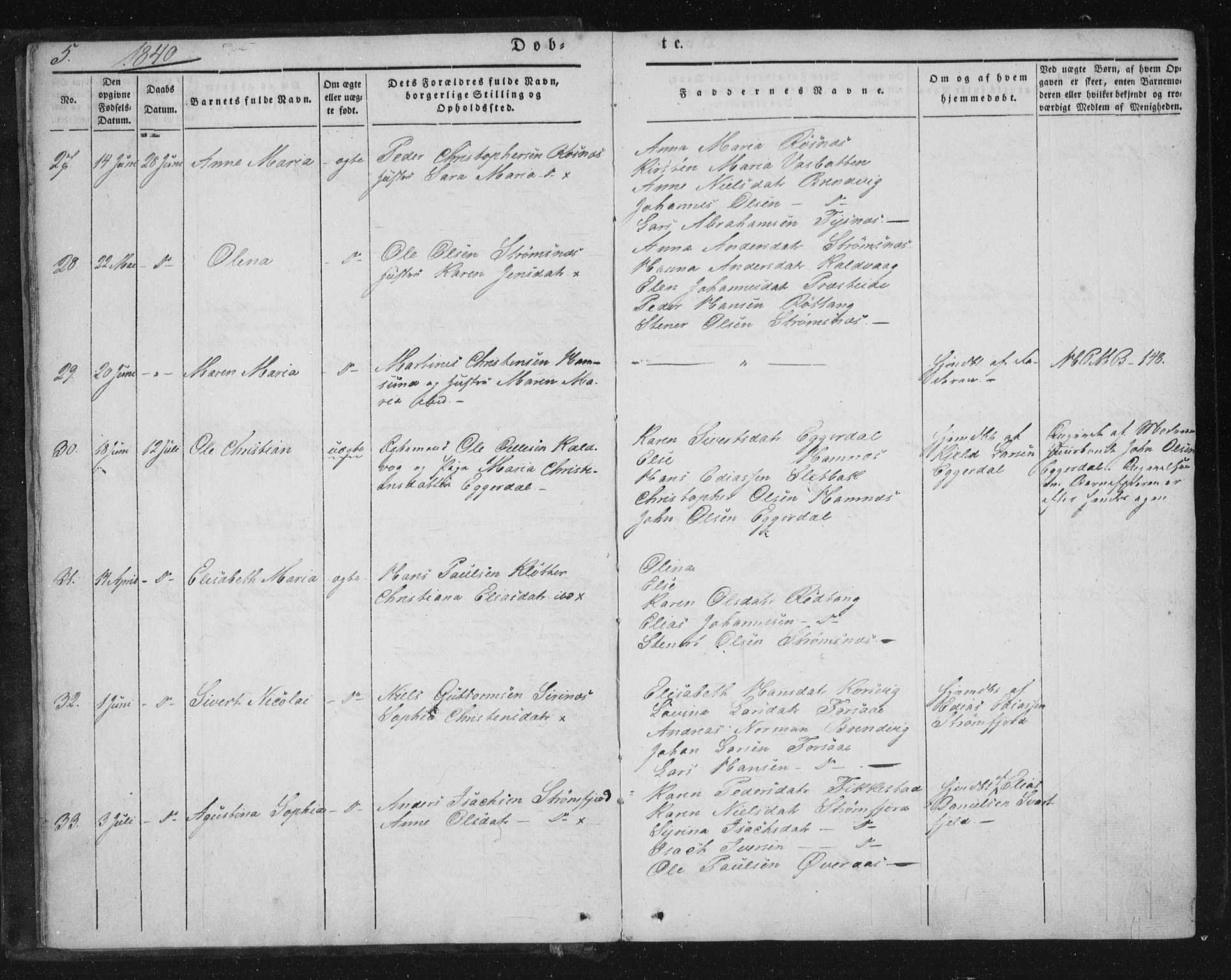 Ministerialprotokoller, klokkerbøker og fødselsregistre - Nordland, AV/SAT-A-1459/859/L0843: Parish register (official) no. 859A03, 1840-1848, p. 5