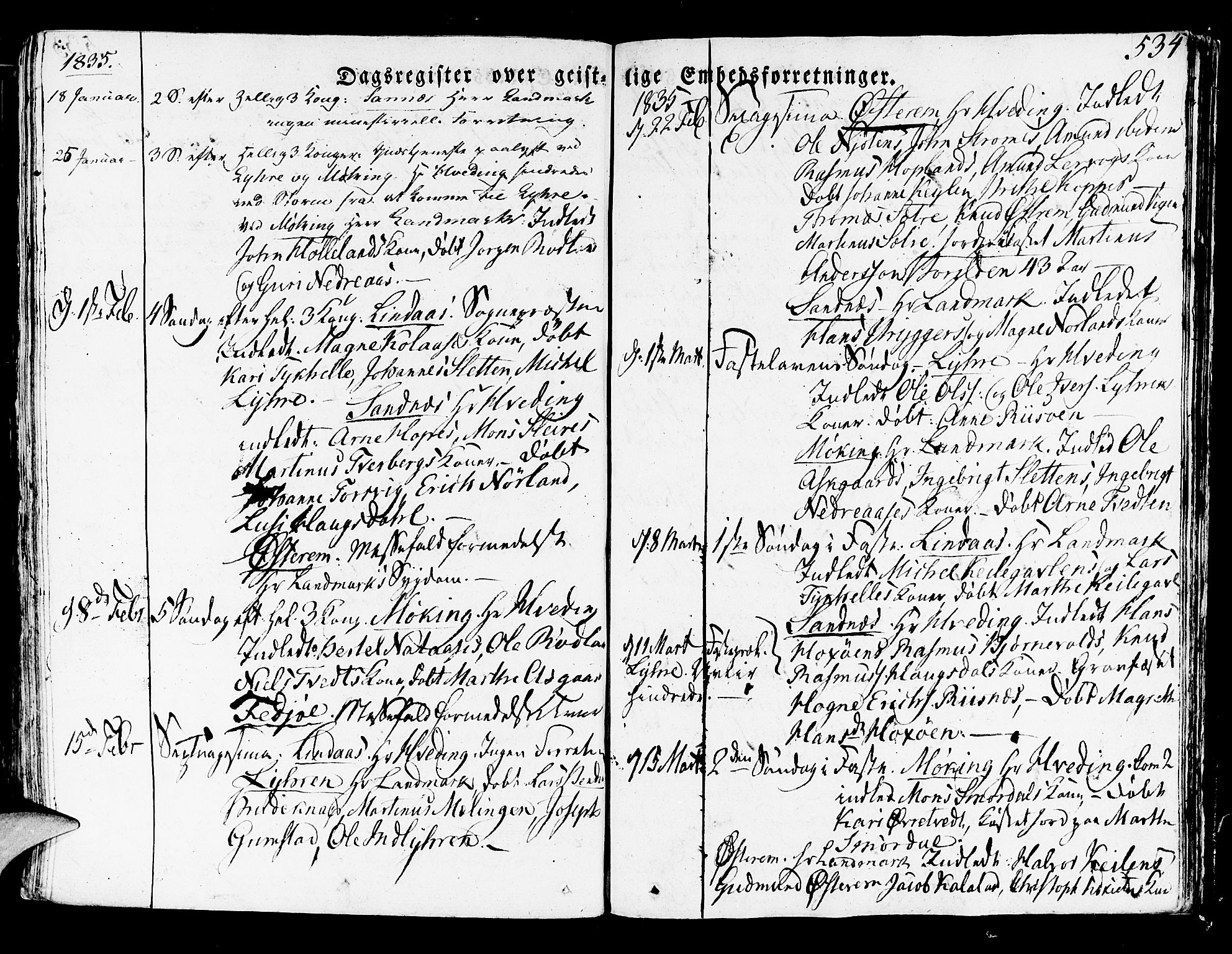 Lindås Sokneprestembete, SAB/A-76701/H/Haa: Parish register (official) no. A 8, 1823-1836, p. 534