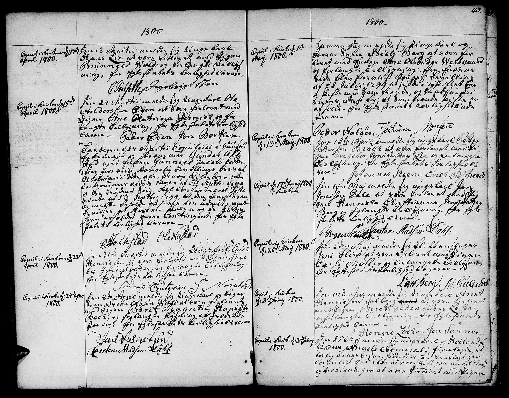 Ministerialprotokoller, klokkerbøker og fødselsregistre - Sør-Trøndelag, SAT/A-1456/601/L0041: Parish register (official) no. 601A09, 1784-1801, p. 83