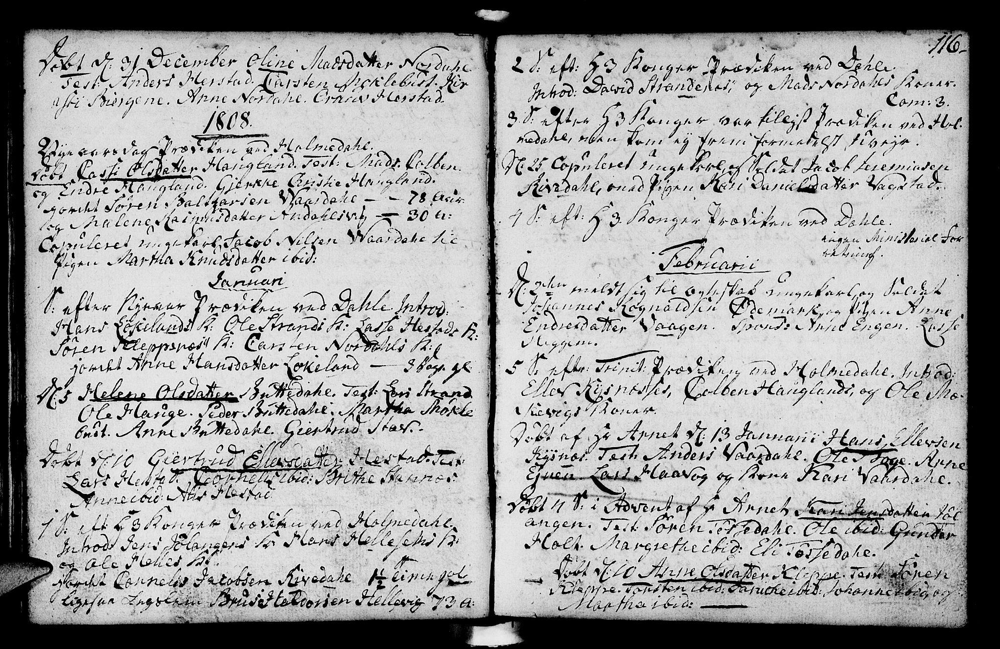 Fjaler sokneprestembete, SAB/A-79801/H/Haa/Haaa/L0003: Parish register (official) no. A 3, 1799-1814, p. 116
