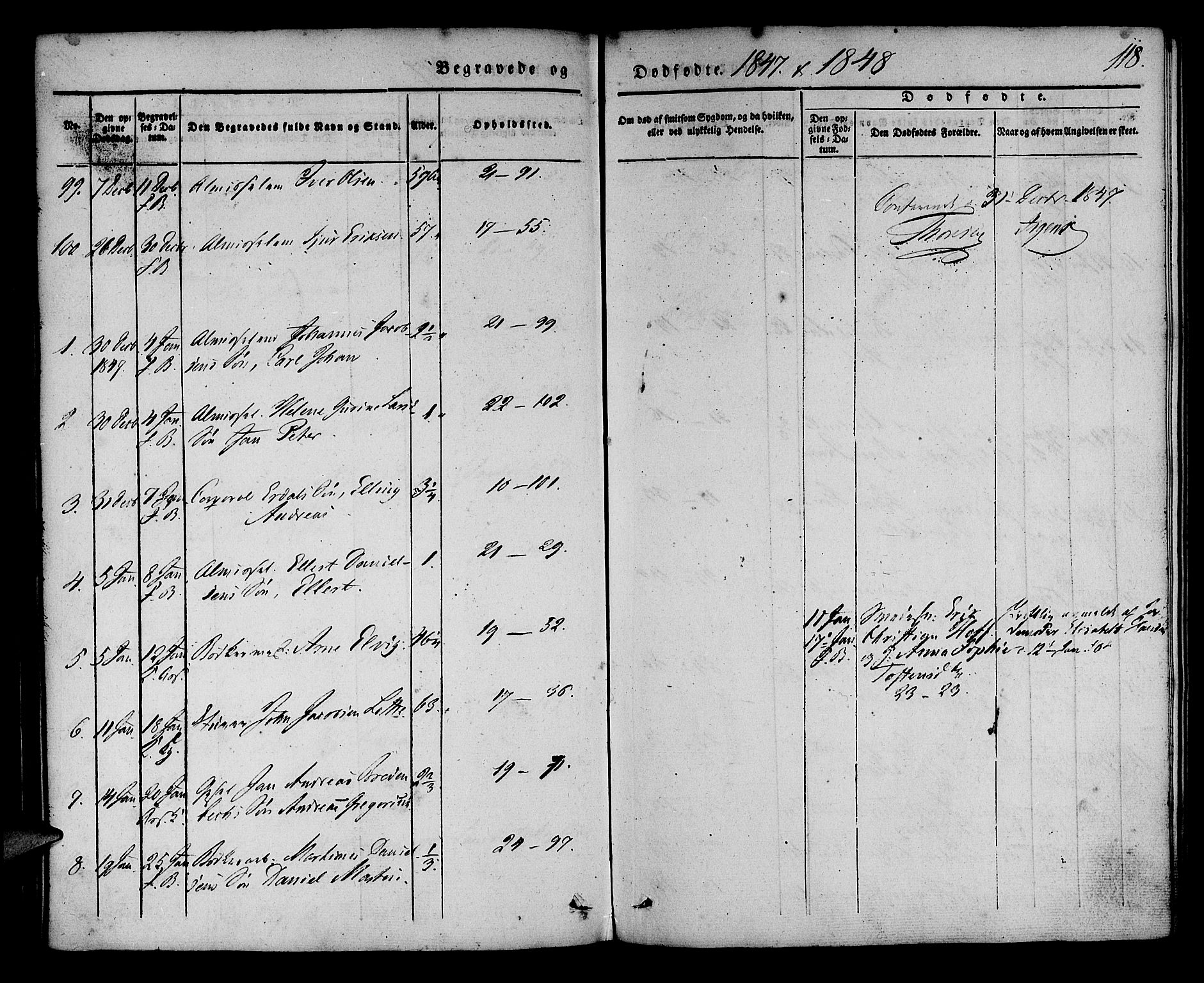 Korskirken sokneprestembete, SAB/A-76101/H/Haa/L0043: Parish register (official) no. E 1, 1834-1848, p. 118