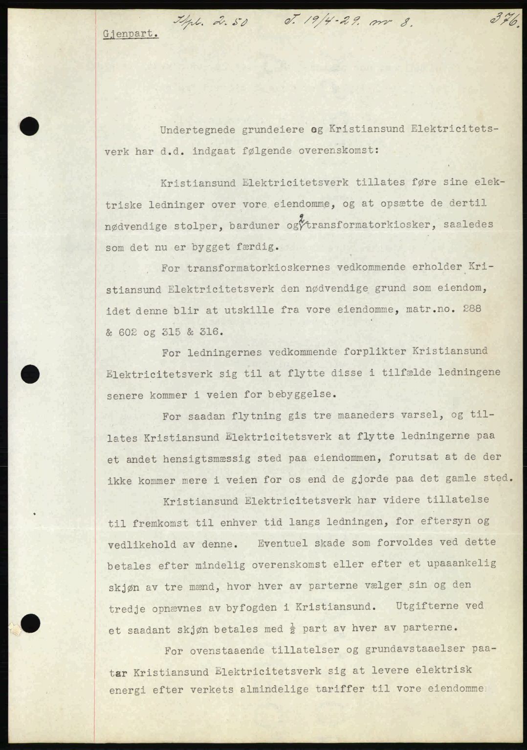 Kristiansund byfogd, AV/SAT-A-4587/A/27: Mortgage book no. 22, 1928-1929, Deed date: 19.04.1929