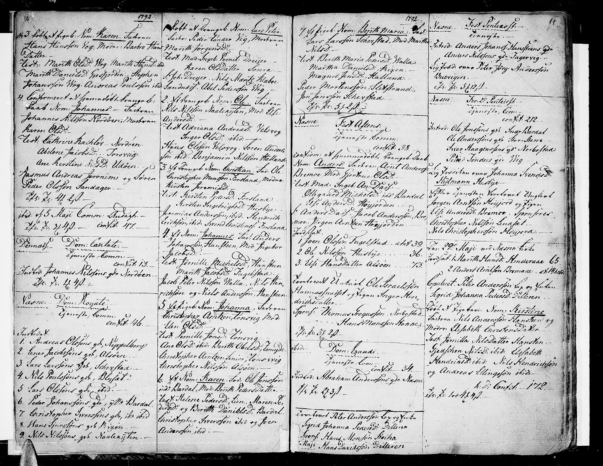 Ministerialprotokoller, klokkerbøker og fødselsregistre - Nordland, SAT/A-1459/838/L0545: Parish register (official) no. 838A04, 1791-1820, p. 10-11