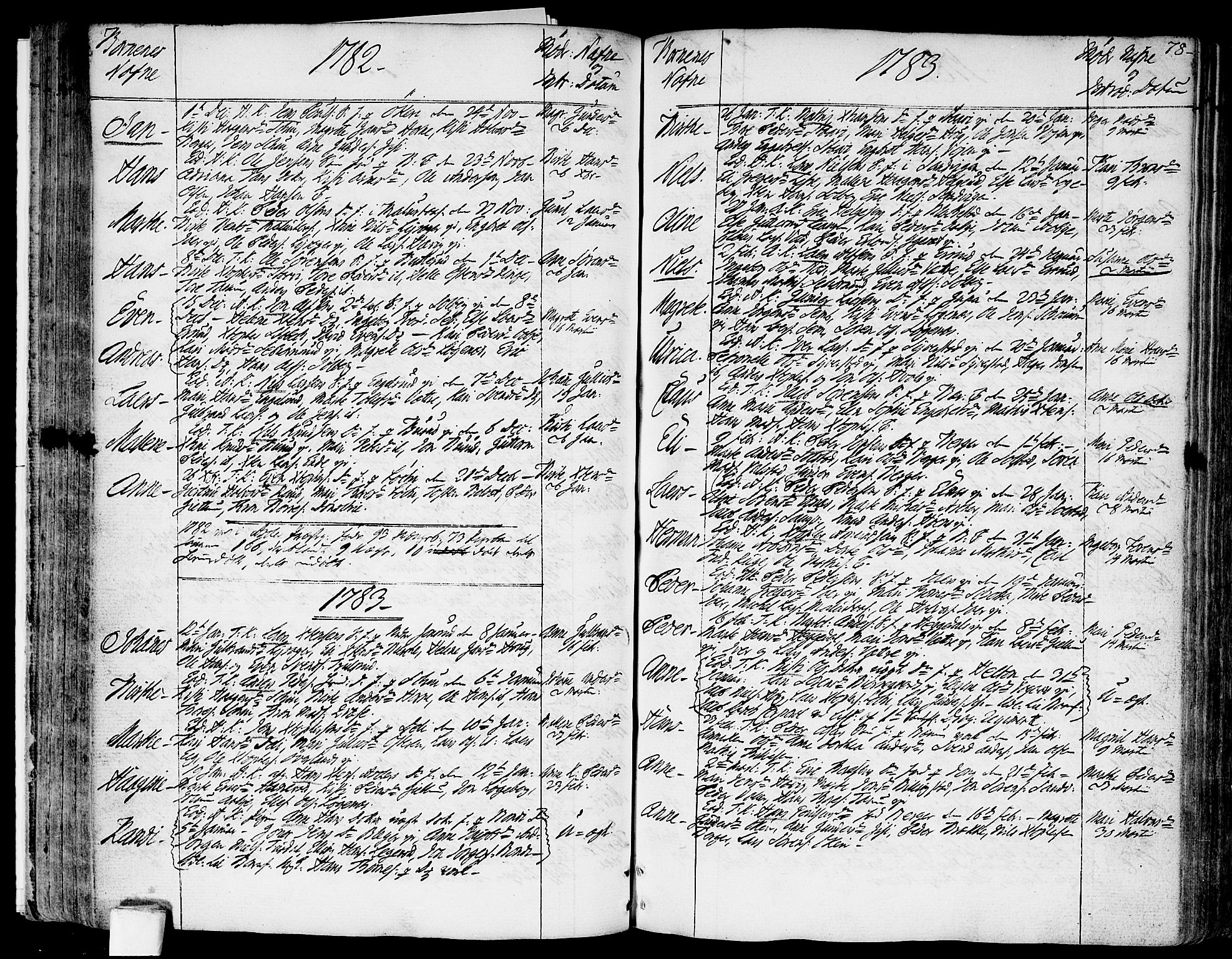 Asker prestekontor Kirkebøker, SAO/A-10256a/F/Fa/L0003: Parish register (official) no. I 3, 1767-1807, p. 78