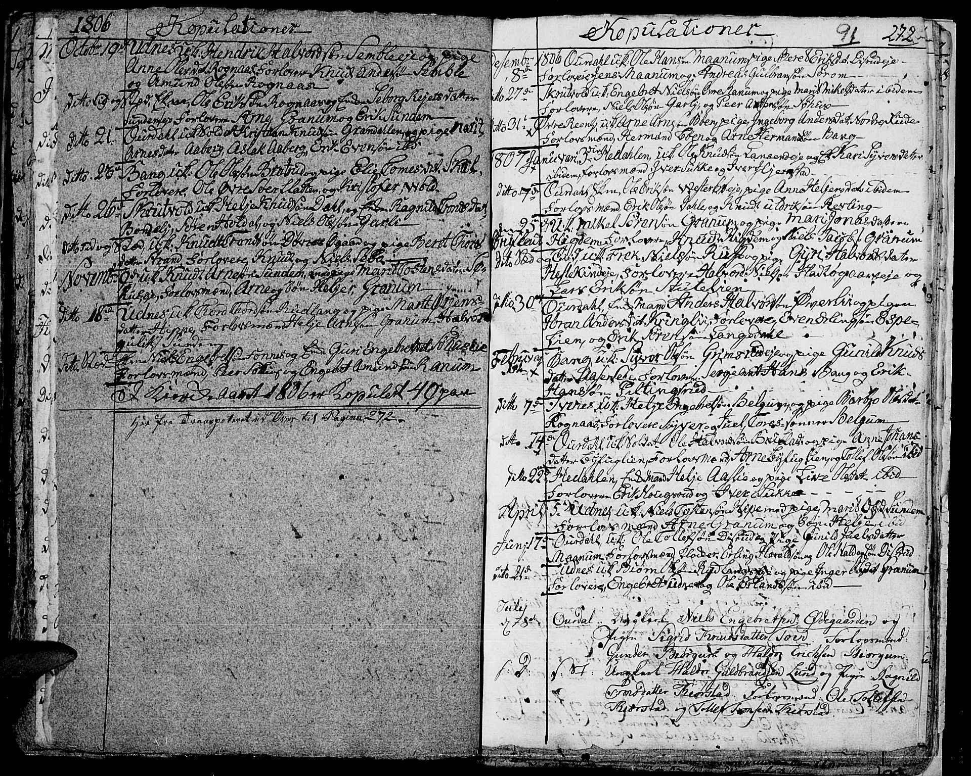 Aurdal prestekontor, AV/SAH-PREST-126/H/Ha/Haa/L0007: Parish register (official) no. 7, 1800-1808, p. 91