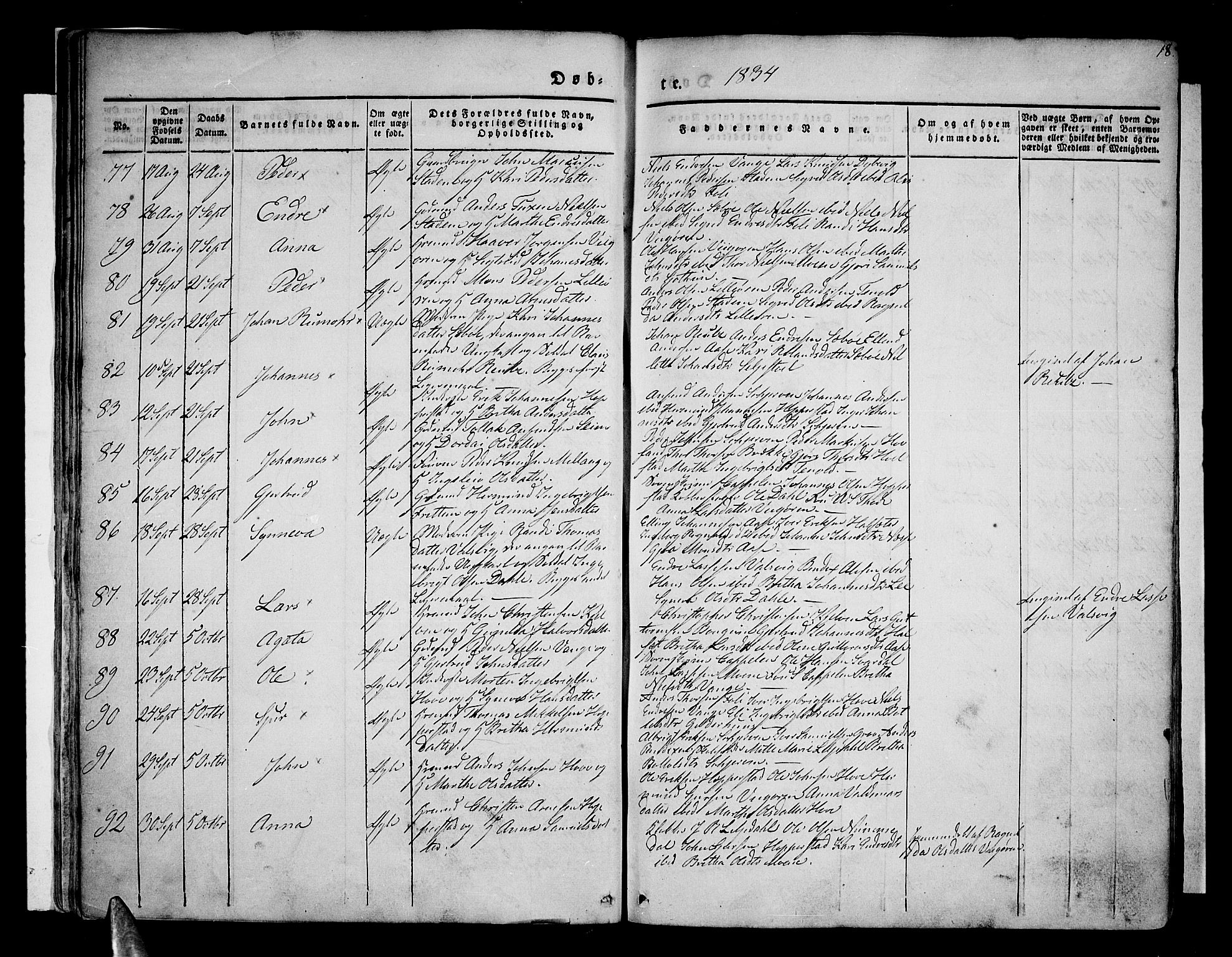 Vik sokneprestembete, AV/SAB-A-81501/H/Haa/Haaa/L0007: Parish register (official) no. A 7, 1831-1845, p. 18