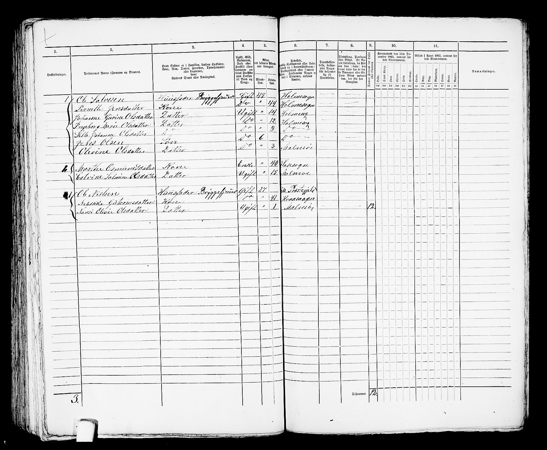 RA, 1865 census for Mandal/Mandal, 1865, p. 900