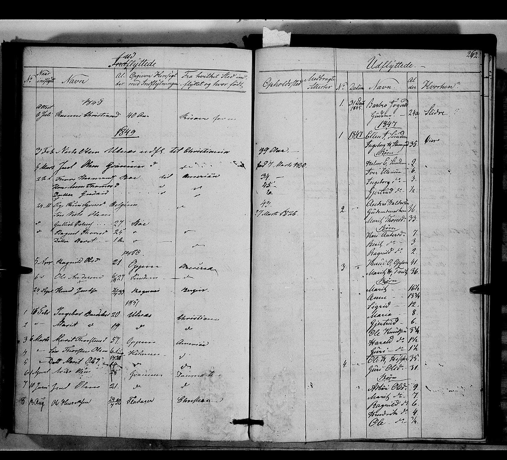 Nord-Aurdal prestekontor, SAH/PREST-132/H/Ha/Haa/L0006: Parish register (official) no. 6, 1842-1863, p. 262