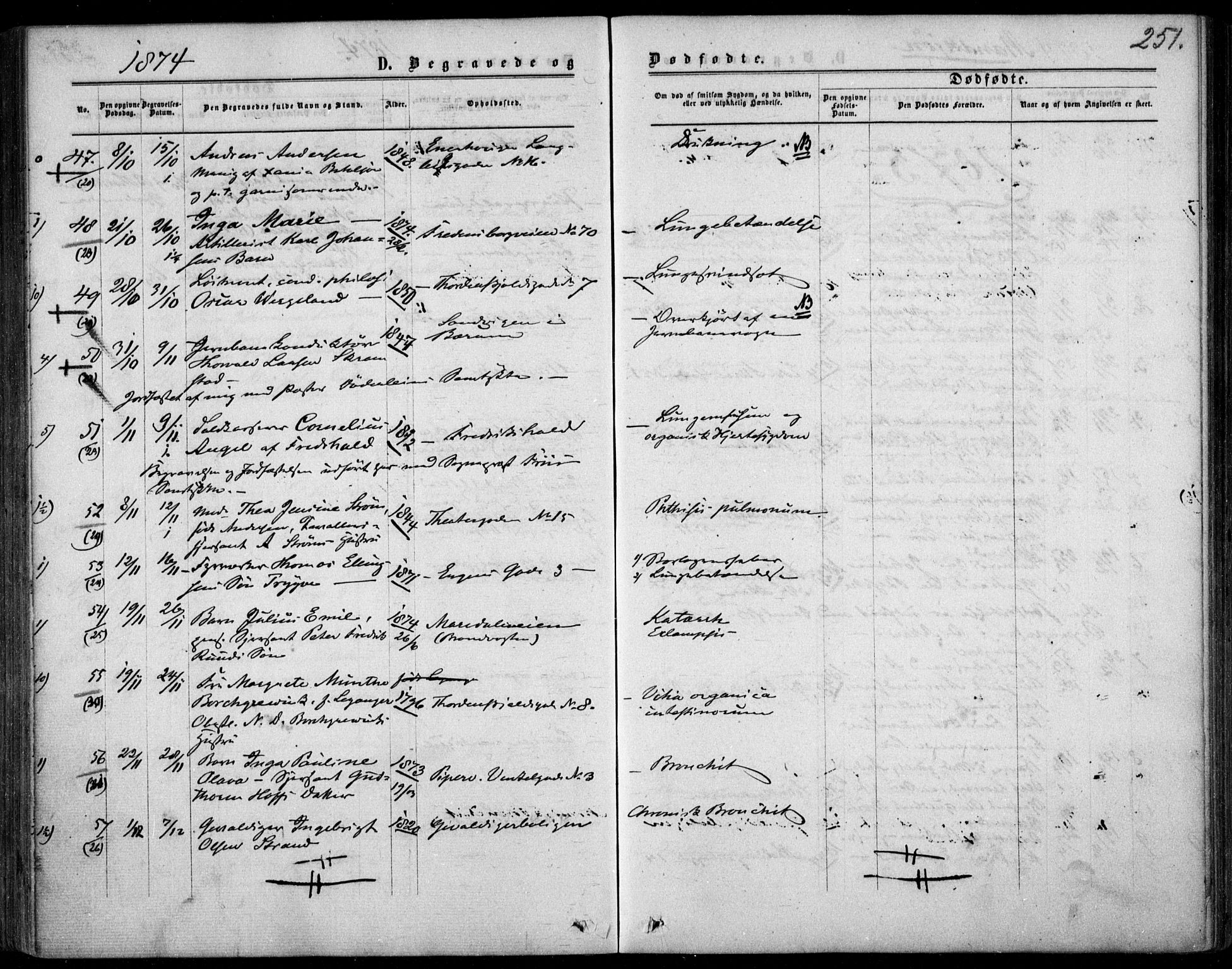 Garnisonsmenigheten Kirkebøker, AV/SAO-A-10846/F/Fa/L0011: Parish register (official) no. 11, 1870-1880, p. 251