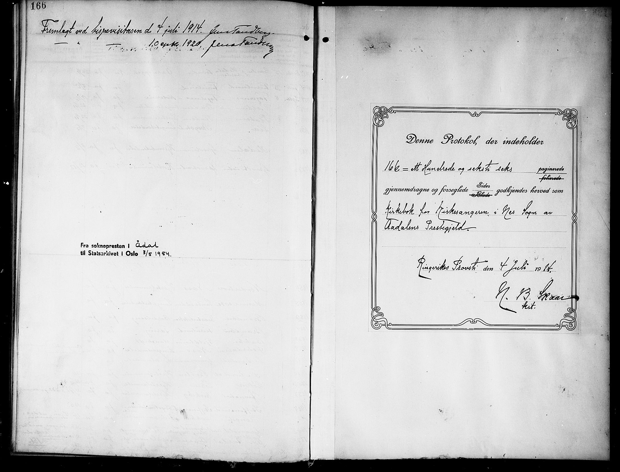 Ådal kirkebøker, SAKO/A-248/G/Gb/L0002: Parish register (copy) no. II 2, 1909-1920, p. 166-167