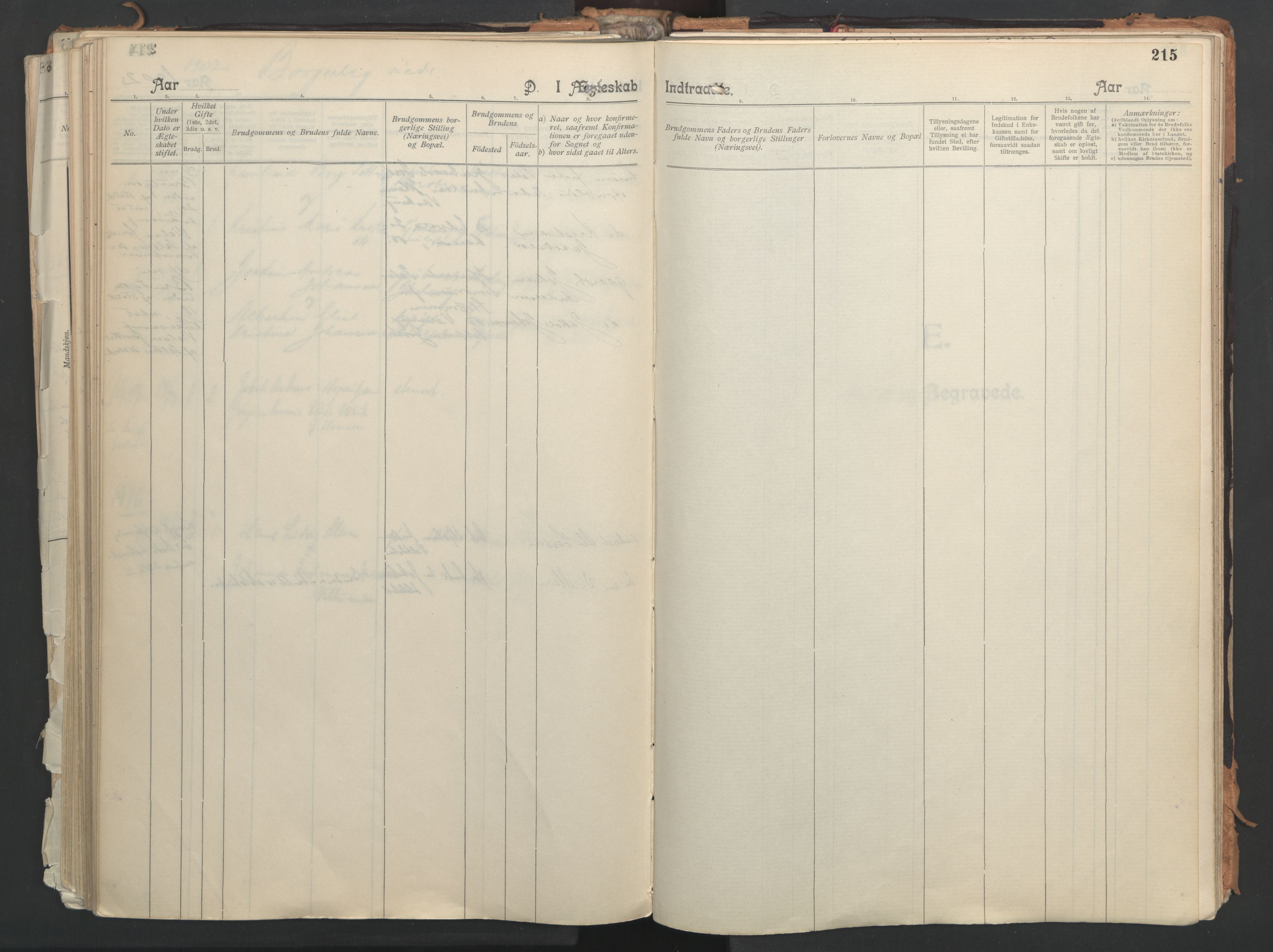 Ministerialprotokoller, klokkerbøker og fødselsregistre - Nordland, AV/SAT-A-1459/851/L0724: Parish register (official) no. 851A01, 1901-1922, p. 215