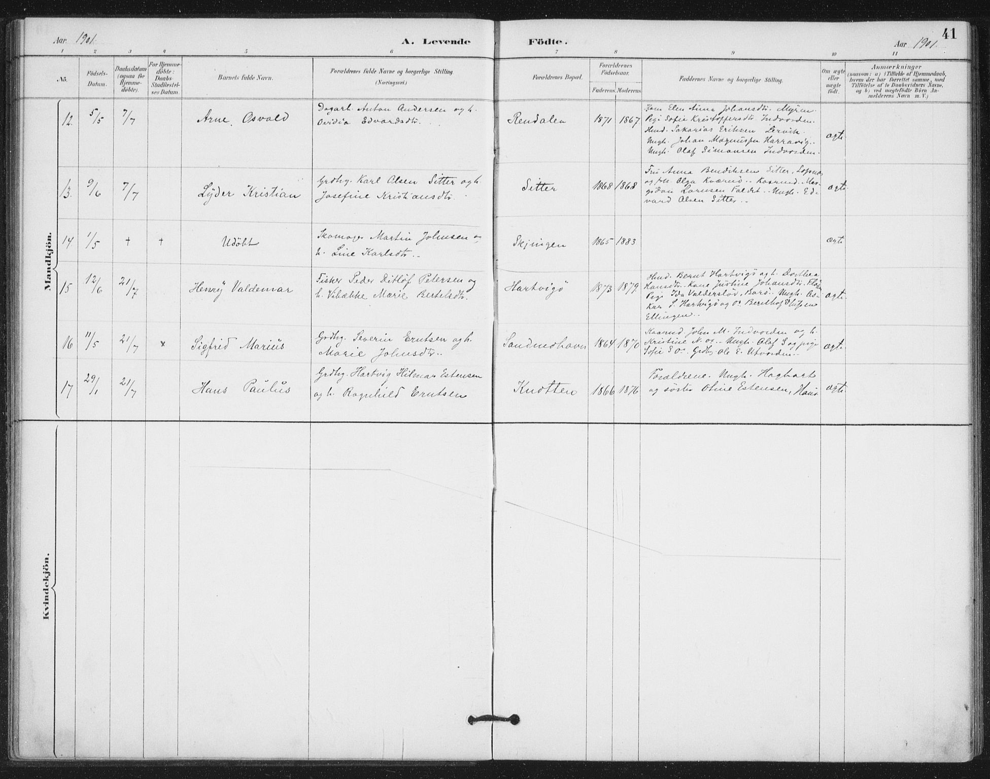 Ministerialprotokoller, klokkerbøker og fødselsregistre - Nord-Trøndelag, SAT/A-1458/772/L0603: Parish register (official) no. 772A01, 1885-1912, p. 41