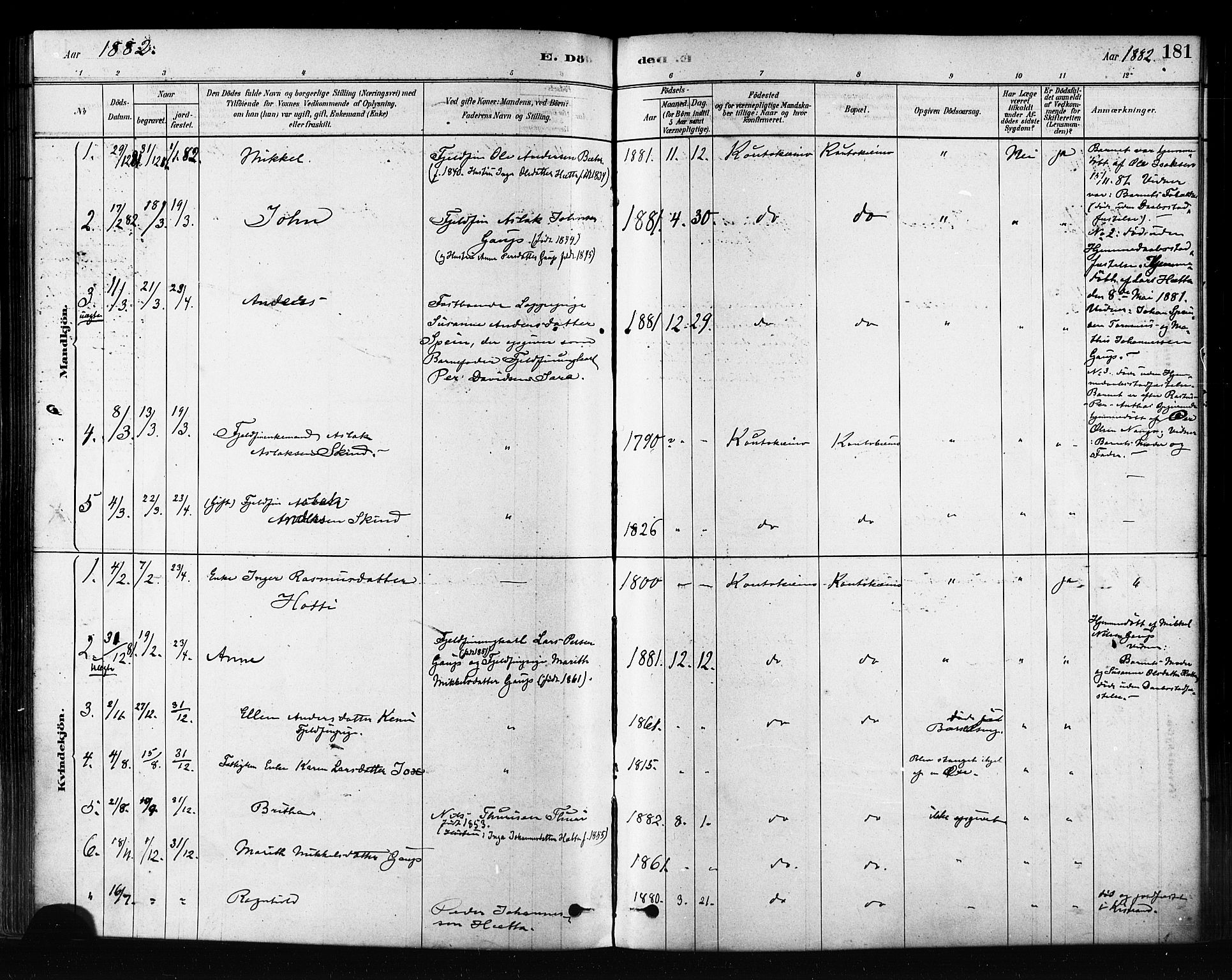 Kautokeino sokneprestembete, AV/SATØ-S-1340/H/Ha/L0004.kirke: Parish register (official) no. 4, 1877-1896, p. 181