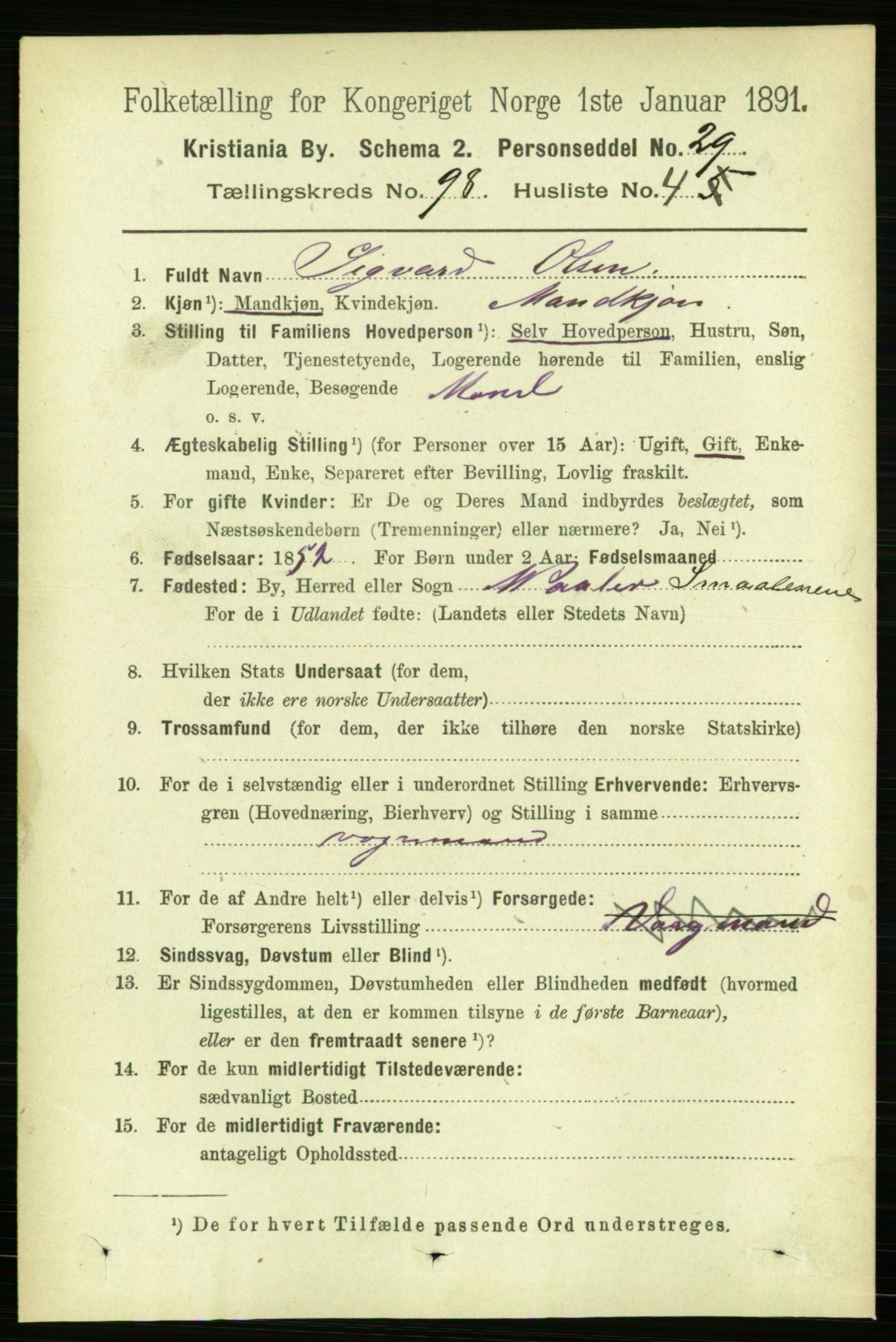 RA, 1891 census for 0301 Kristiania, 1891, p. 47817