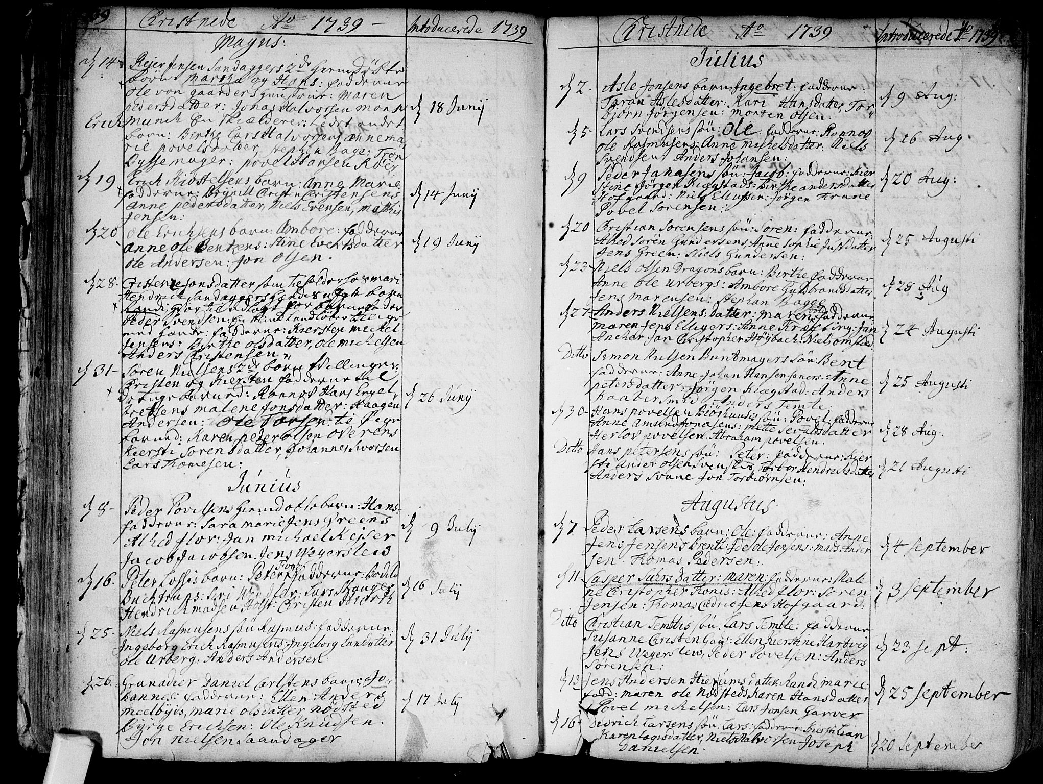 Bragernes kirkebøker, AV/SAKO-A-6/F/Fa/L0004: Parish register (official) no. I 4, 1734-1759, p. 139-140