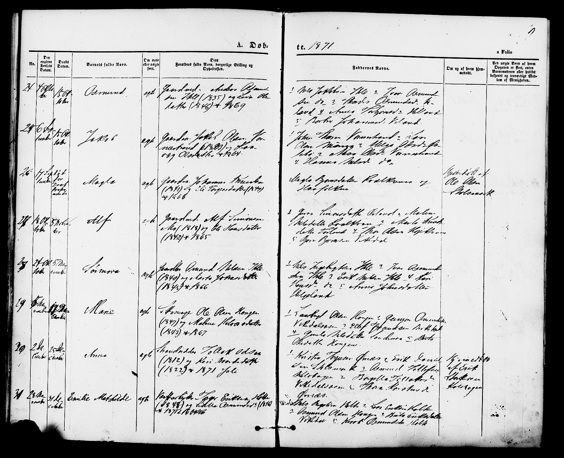 Vikedal sokneprestkontor, SAST/A-101840/01/IV: Parish register (official) no. A 7, 1868-1883, p. 19