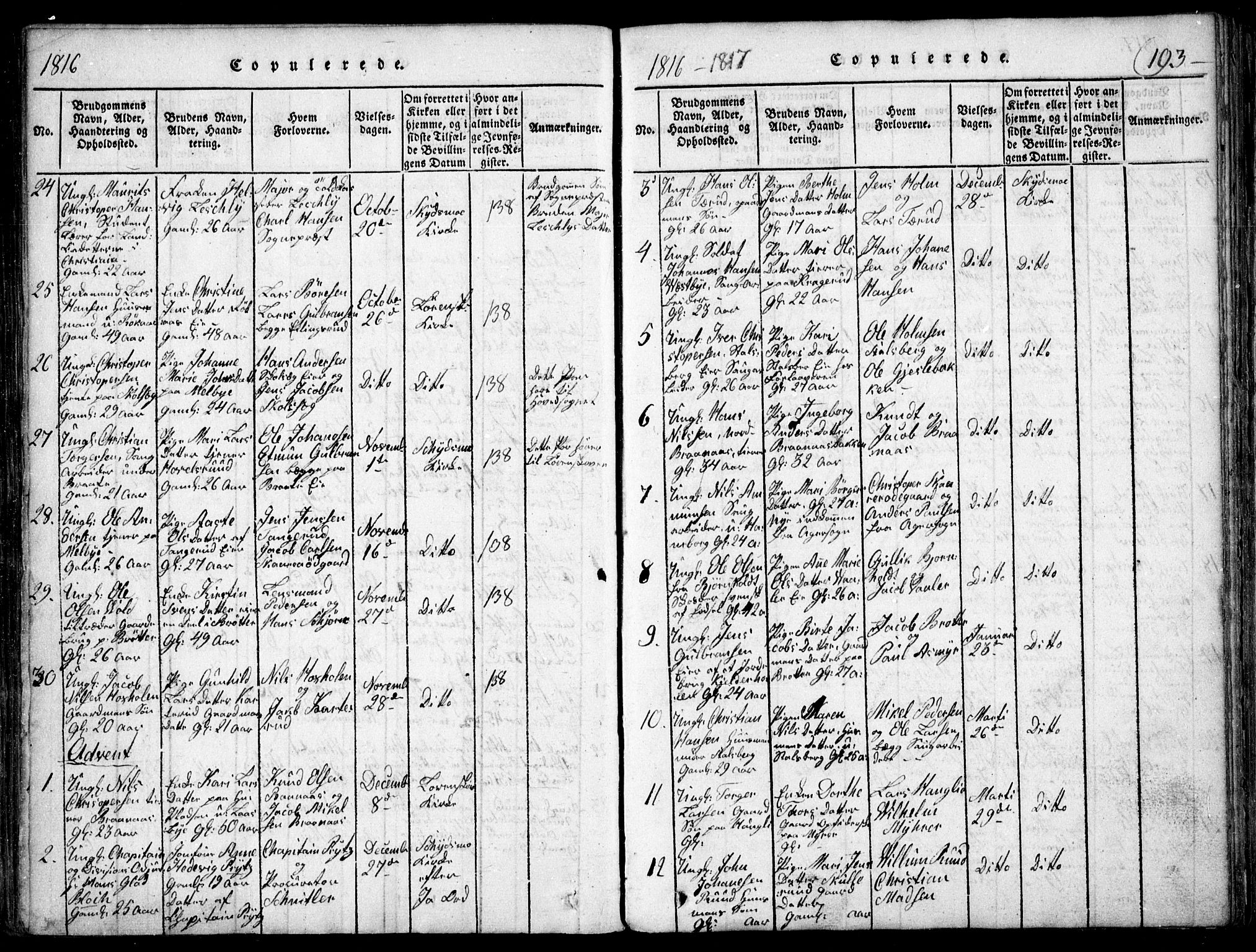 Skedsmo prestekontor Kirkebøker, SAO/A-10033a/F/Fa/L0008: Parish register (official) no. I 8, 1815-1829, p. 193