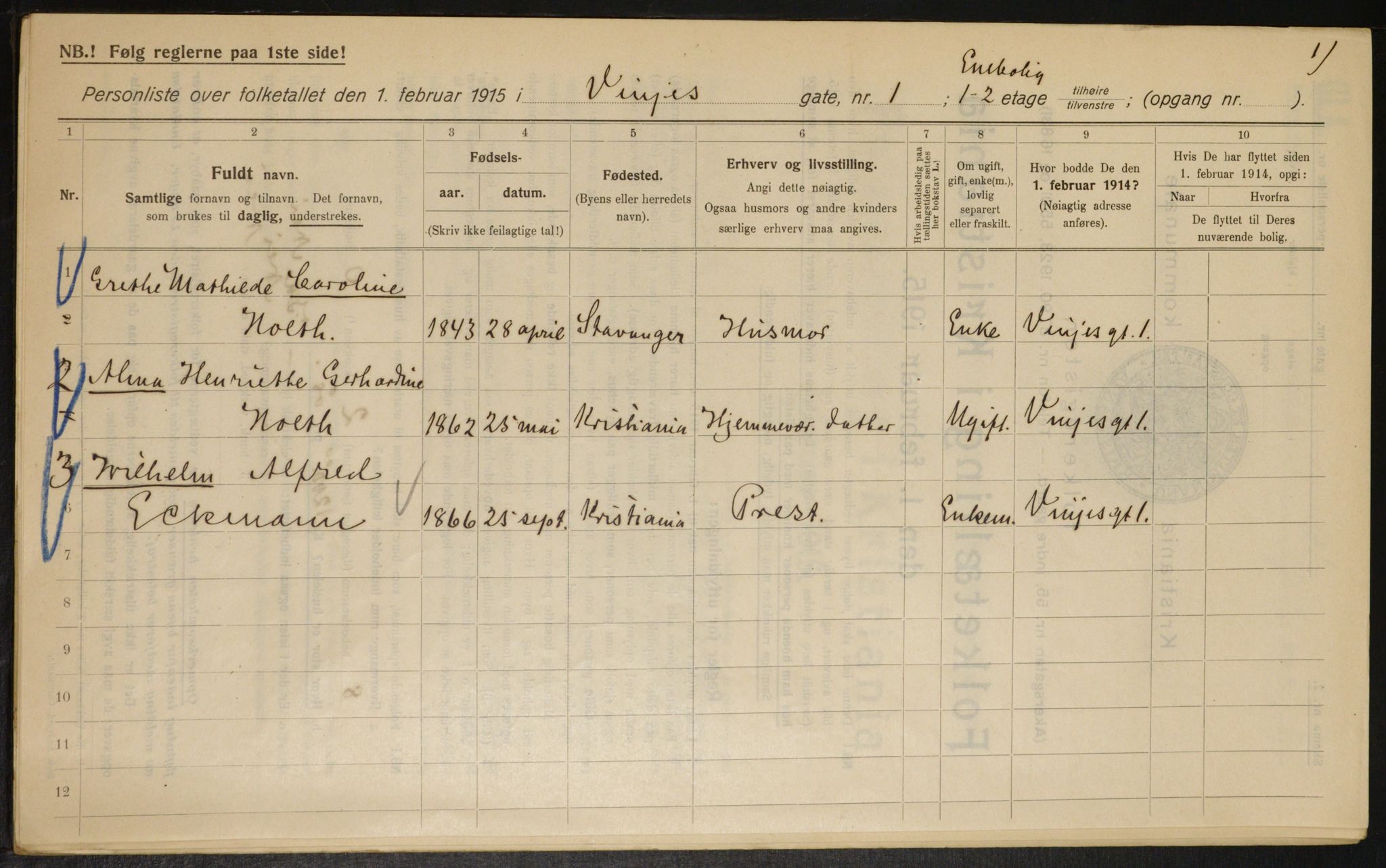 OBA, Municipal Census 1915 for Kristiania, 1915, p. 124278