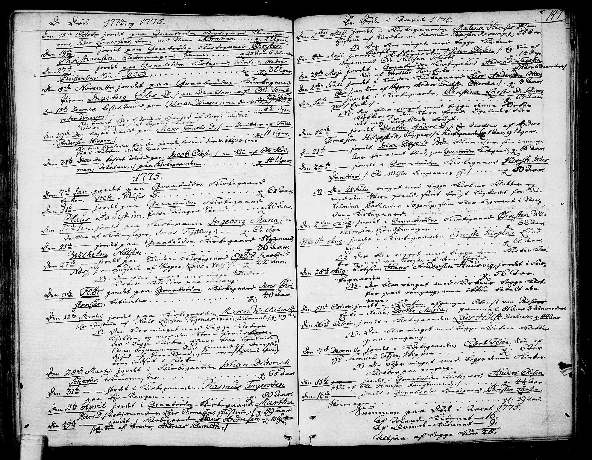 Tønsberg kirkebøker, SAKO/A-330/F/Fa/L0002: Parish register (official) no. I 2, 1760-1796, p. 147