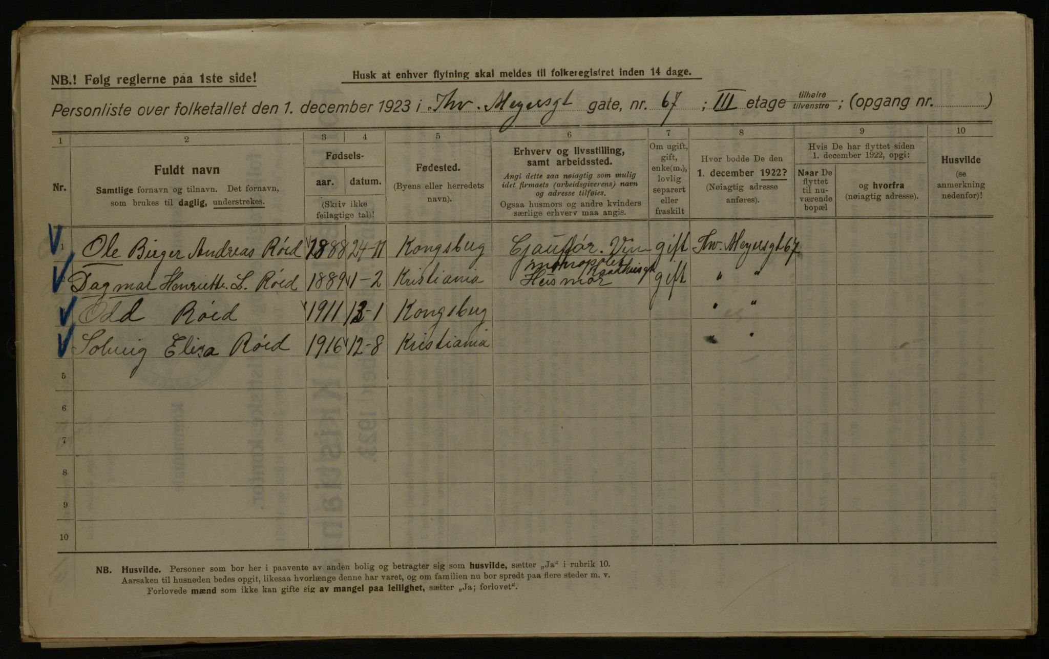 OBA, Municipal Census 1923 for Kristiania, 1923, p. 122412