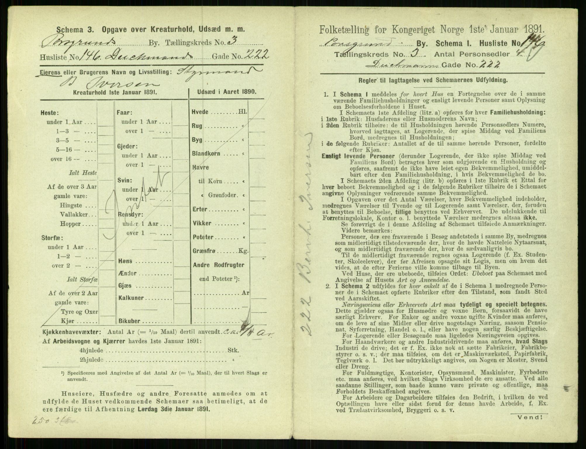 RA, 1891 census for 0805 Porsgrunn, 1891, p. 775