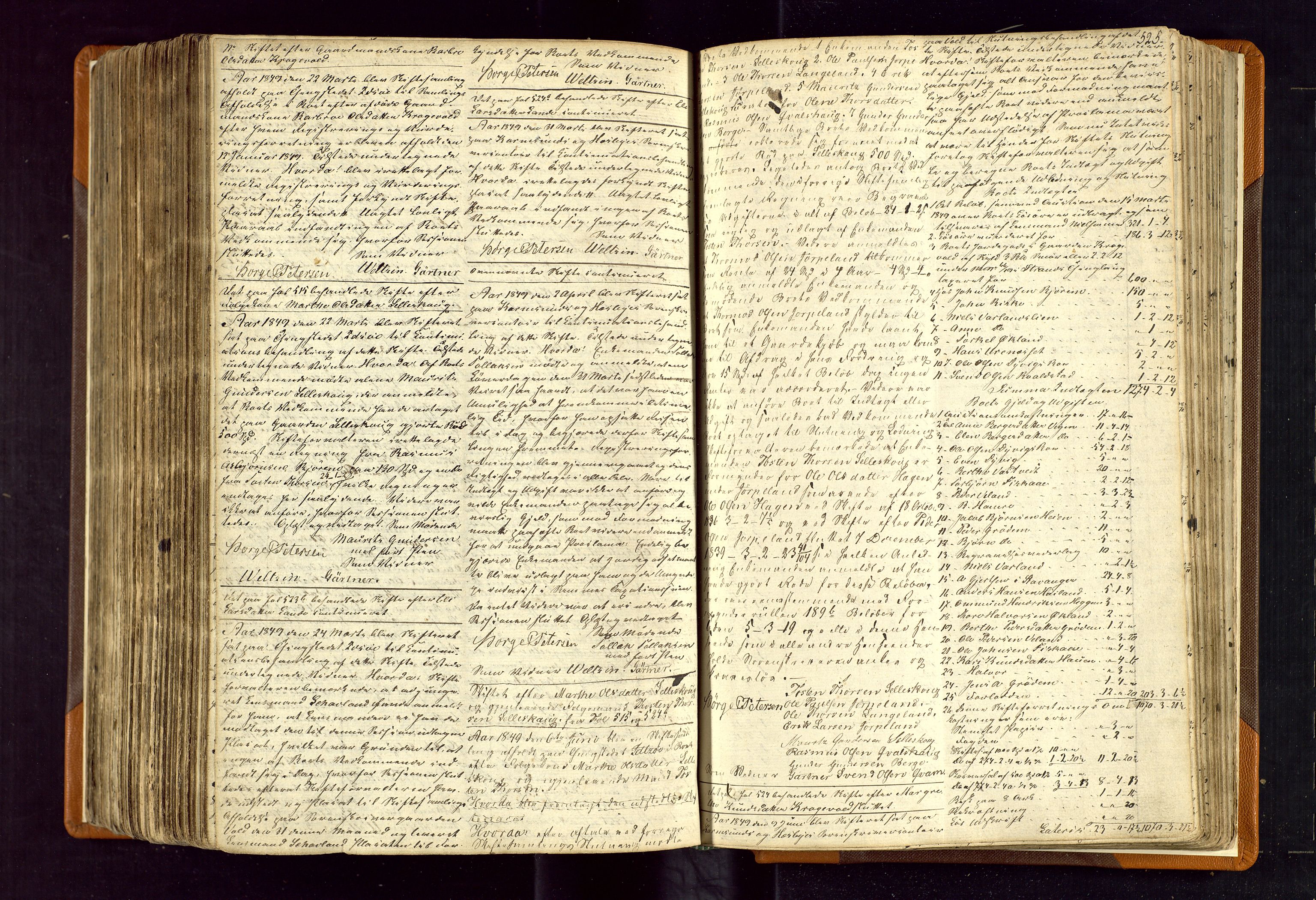Karmsund sorenskriveri, AV/SAST-A-100311/01/IV/IVDBB/L0001: SKIFTEPROTOKOLL HESBY BC 1, 1831-1856, p. 524b-525a