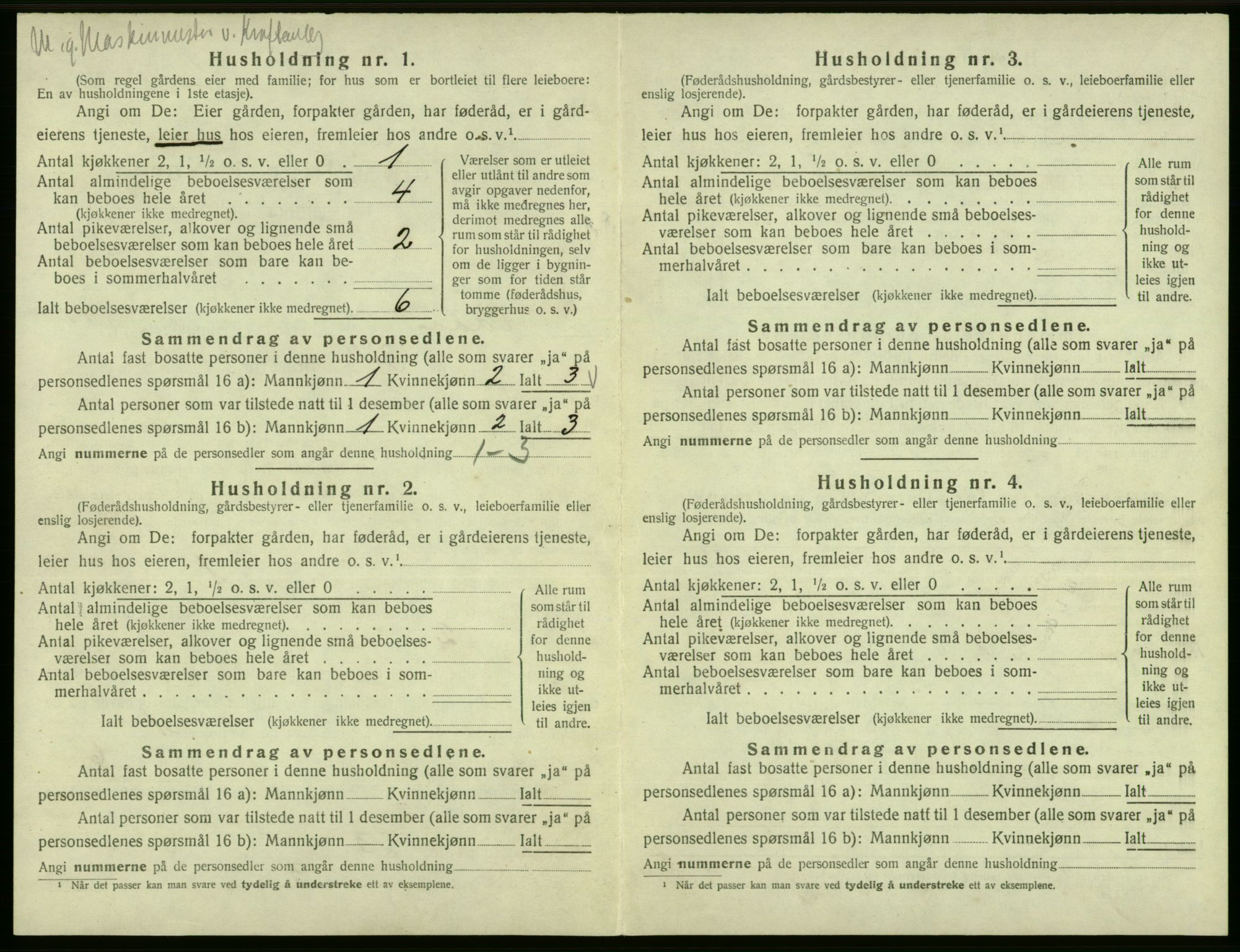 SAB, 1920 census for Odda, 1920, p. 1153