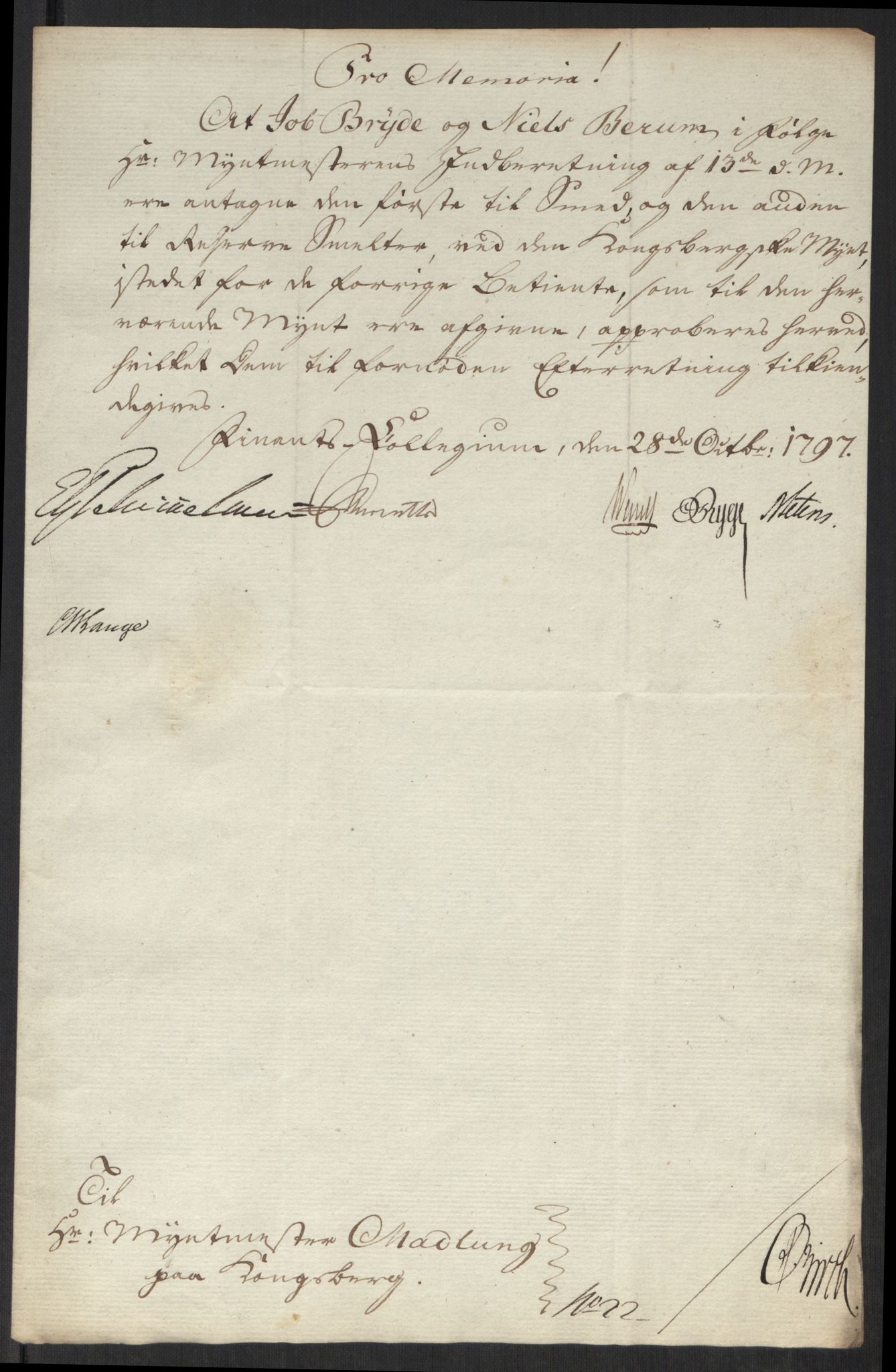 Rentekammeret inntil 1814, Realistisk ordnet avdeling, AV/RA-EA-4070/Oa/L0008: [Y6]: Embetsbrev til myntmesteren på Kongsberg (1797-1806 og 1808-1813), 1797-1813, p. 51