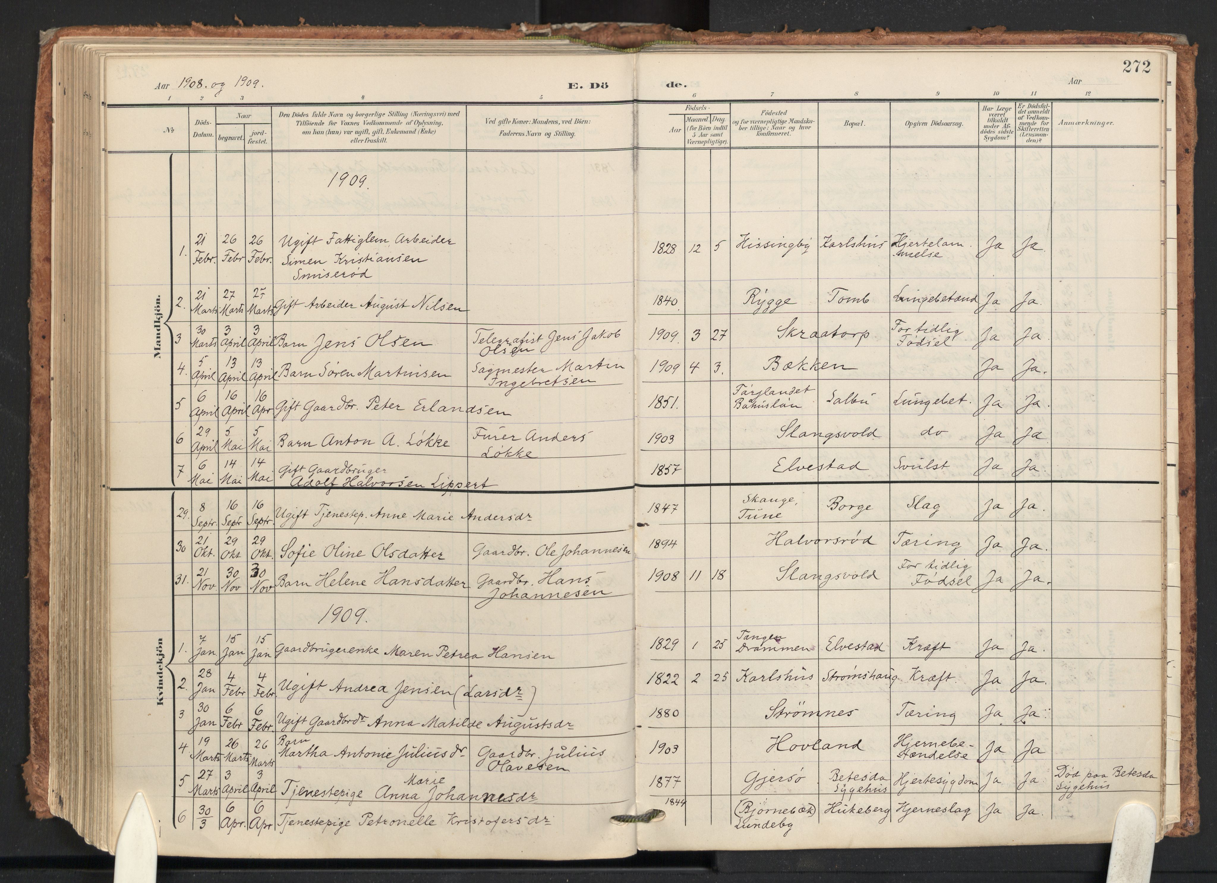 Råde prestekontor kirkebøker, AV/SAO-A-2009/F/Fa/L0008: Parish register (official) no. 8, 1903-1924, p. 272