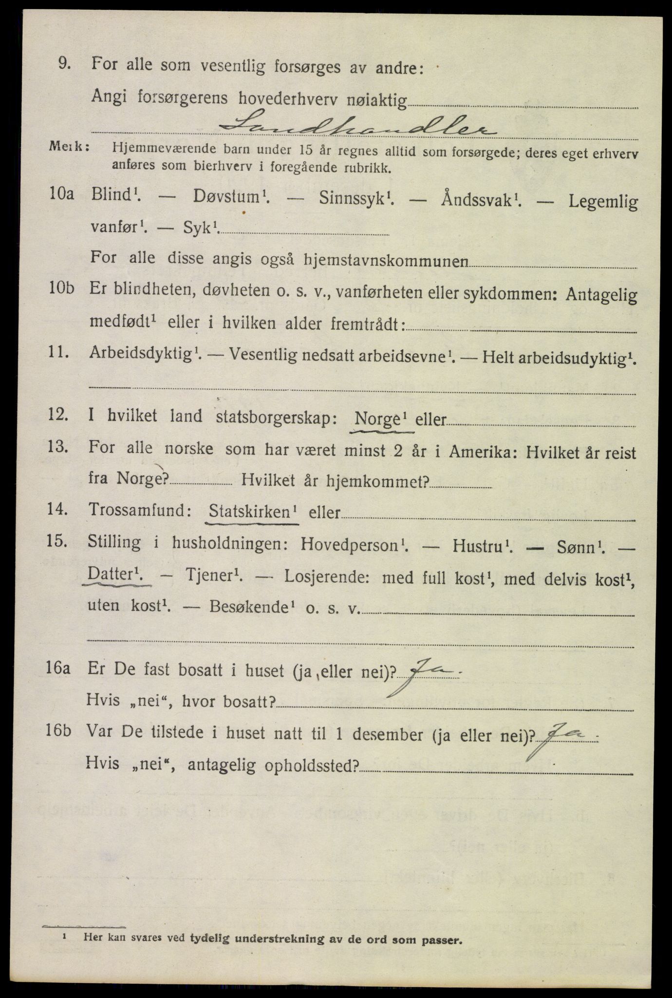 SAH, 1920 census for Heidal, 1920, p. 1415