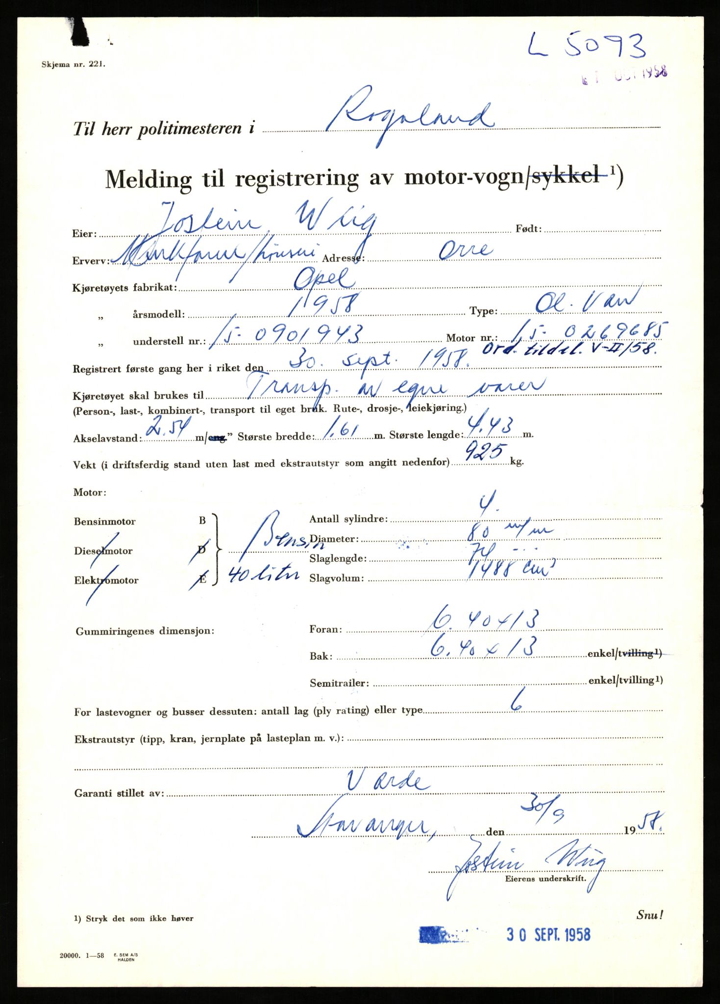 Stavanger trafikkstasjon, AV/SAST-A-101942/0/F/L0014: L-5080 - L-5499, 1930-1971, p. 103