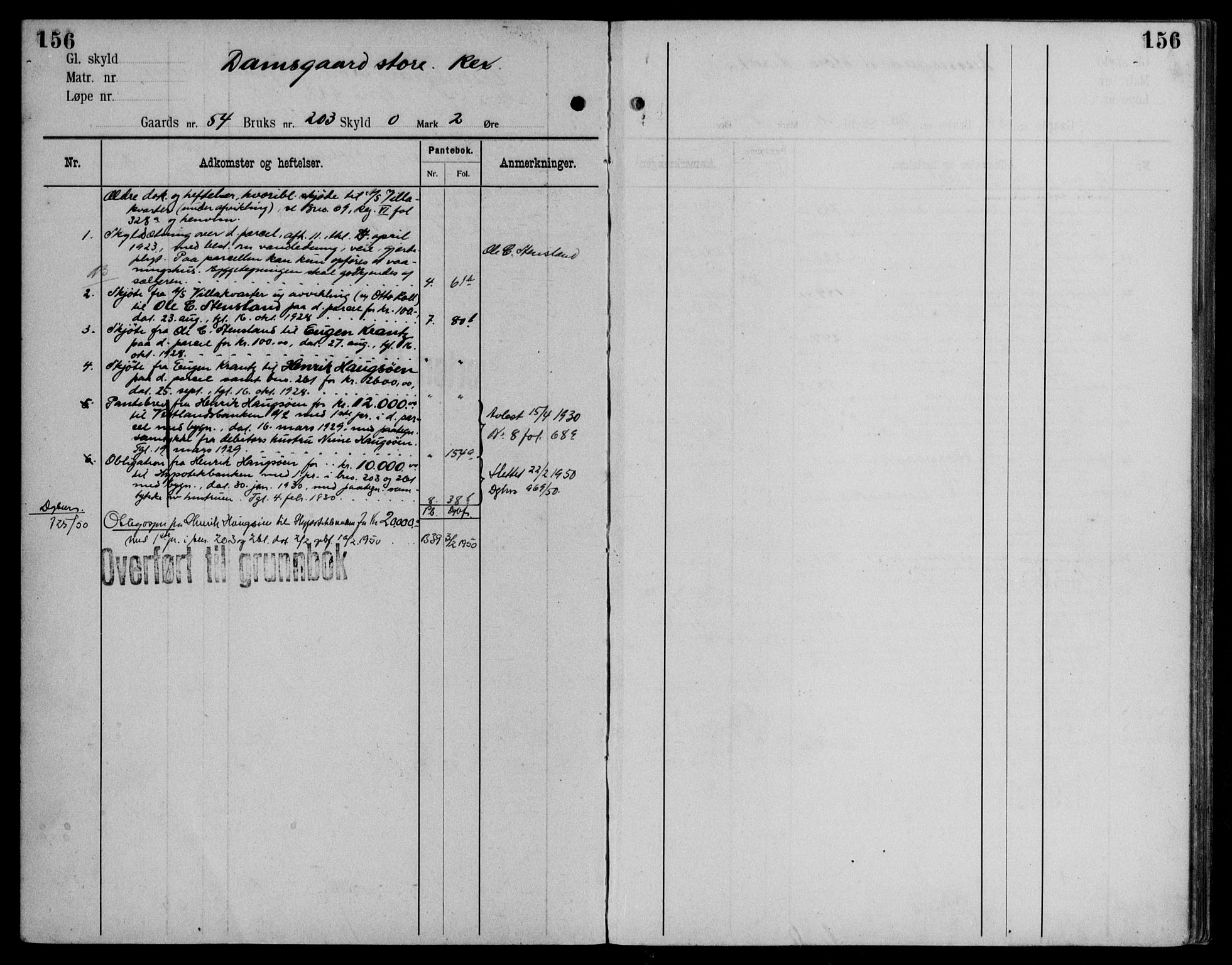 Midhordland sorenskriveri, AV/SAB-A-3001/1/G/Ga/Gab/L0115: Mortgage register no. II.A.b.115, p. 156