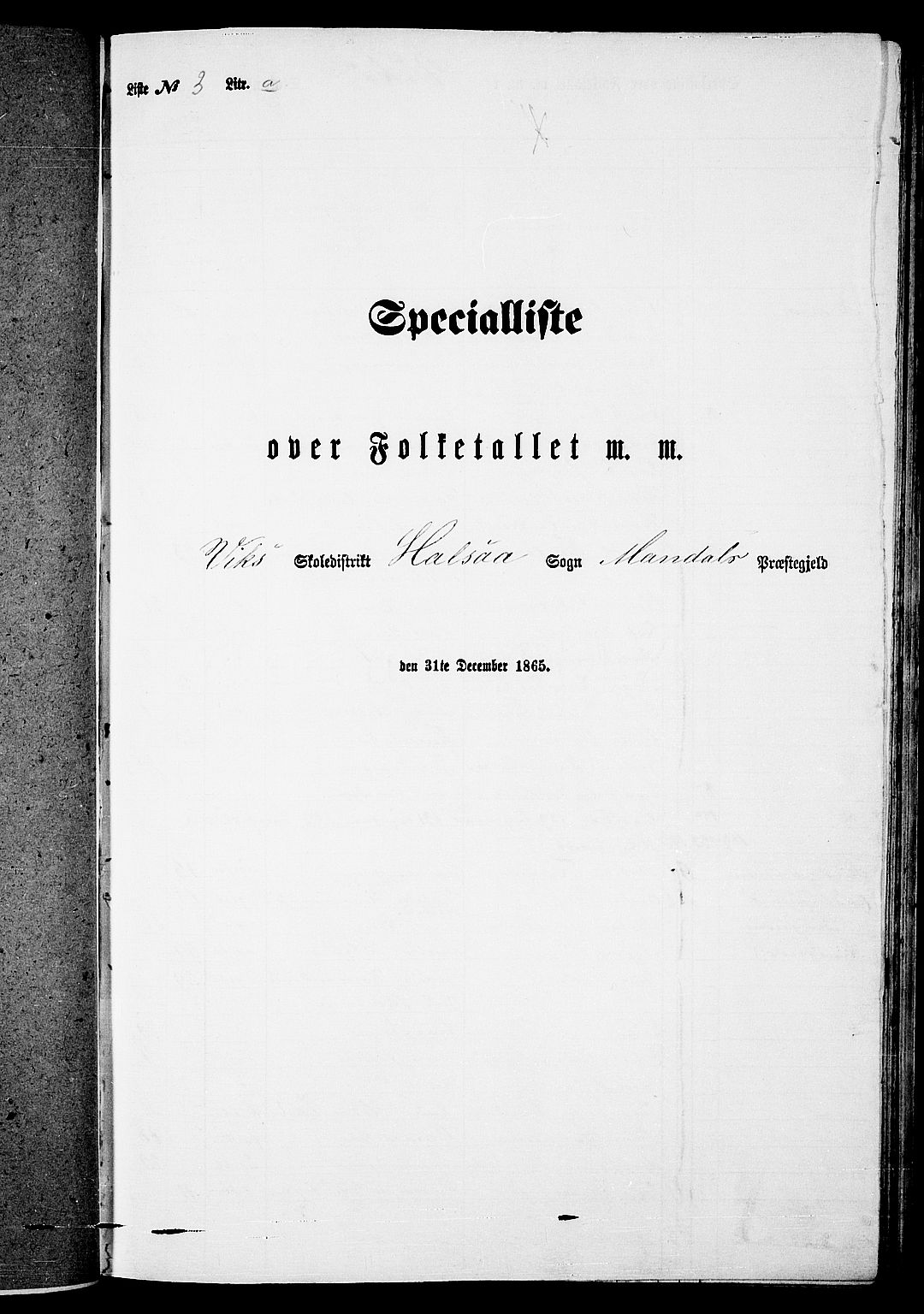 RA, 1865 census for Mandal/Halse og Harkmark, 1865, p. 44