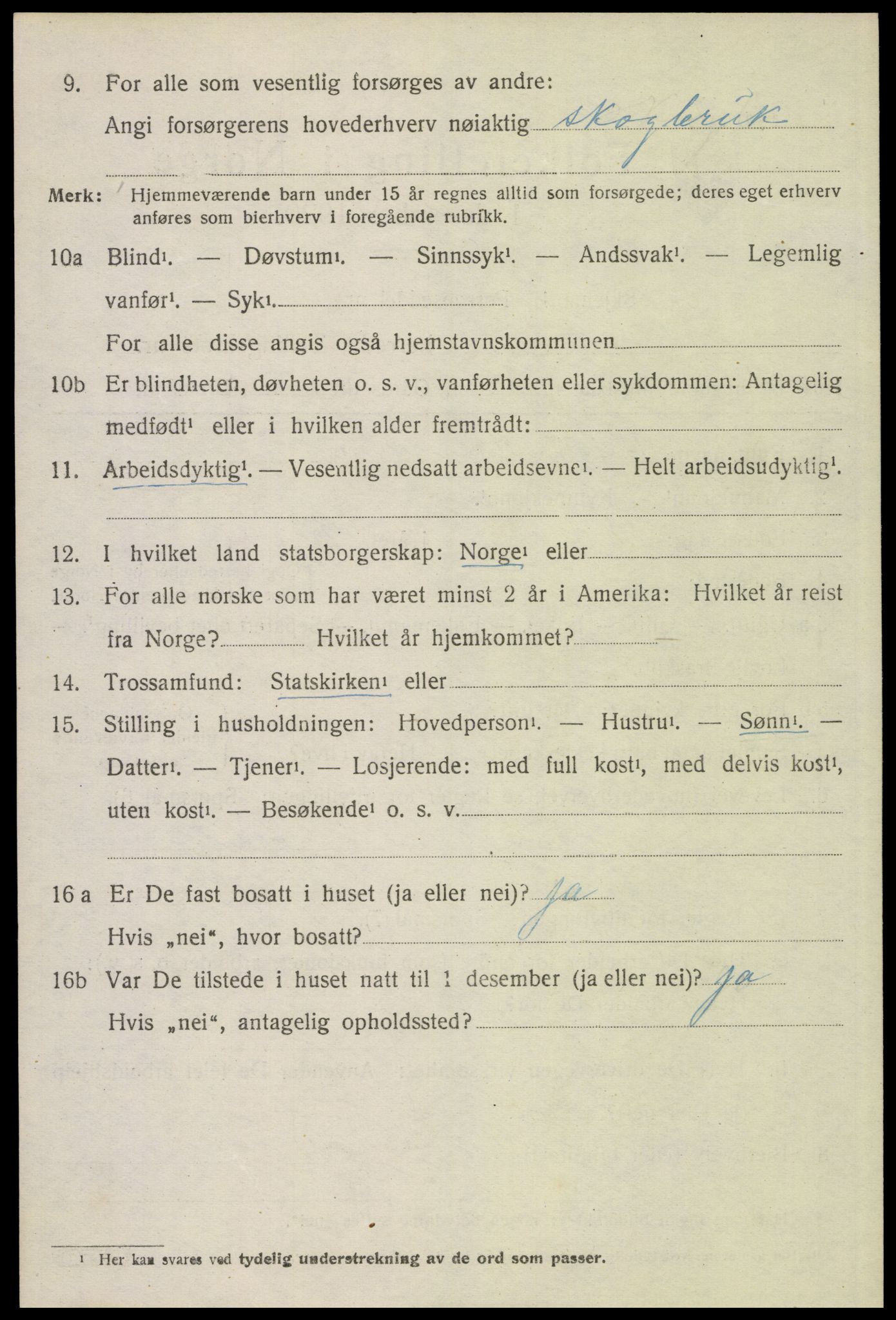 SAH, 1920 census for Trysil, 1920, p. 12834