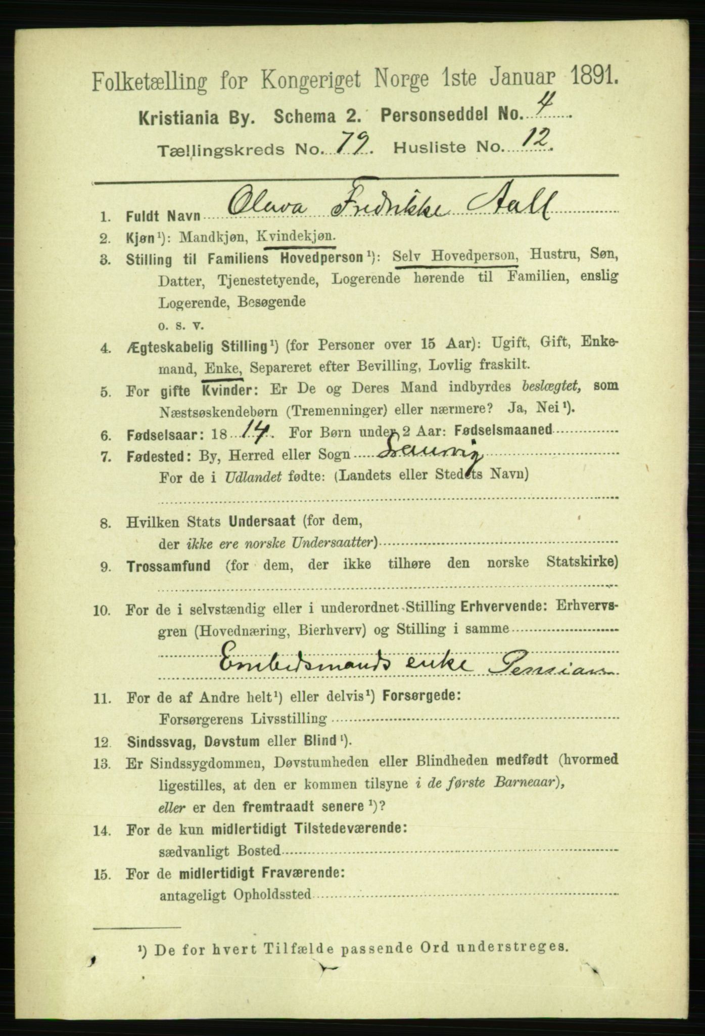 RA, 1891 census for 0301 Kristiania, 1891, p. 41235