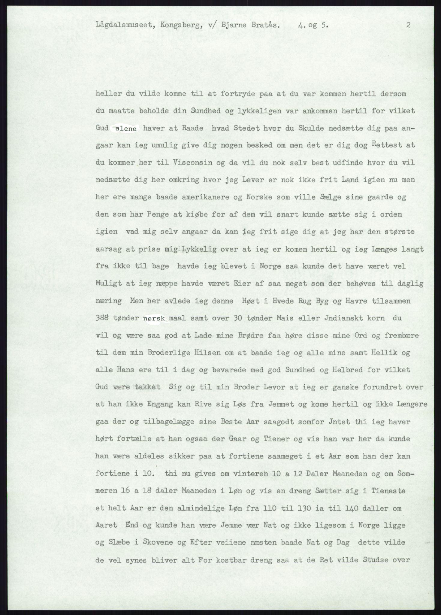 Samlinger til kildeutgivelse, Amerikabrevene, AV/RA-EA-4057/F/L0020: Innlån fra Buskerud: Lerfaldet - Lågdalsmuseet, 1838-1914, p. 533