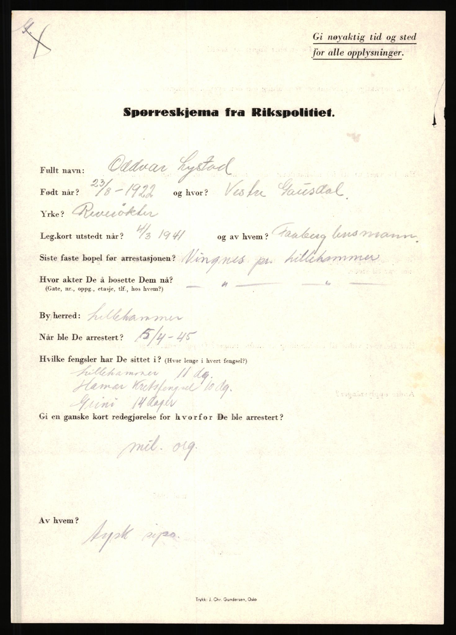 Rikspolitisjefen, AV/RA-S-1560/L/L0011: Lucassen, Oscar Fredrik - Moen, Olav, 1940-1945, p. 241