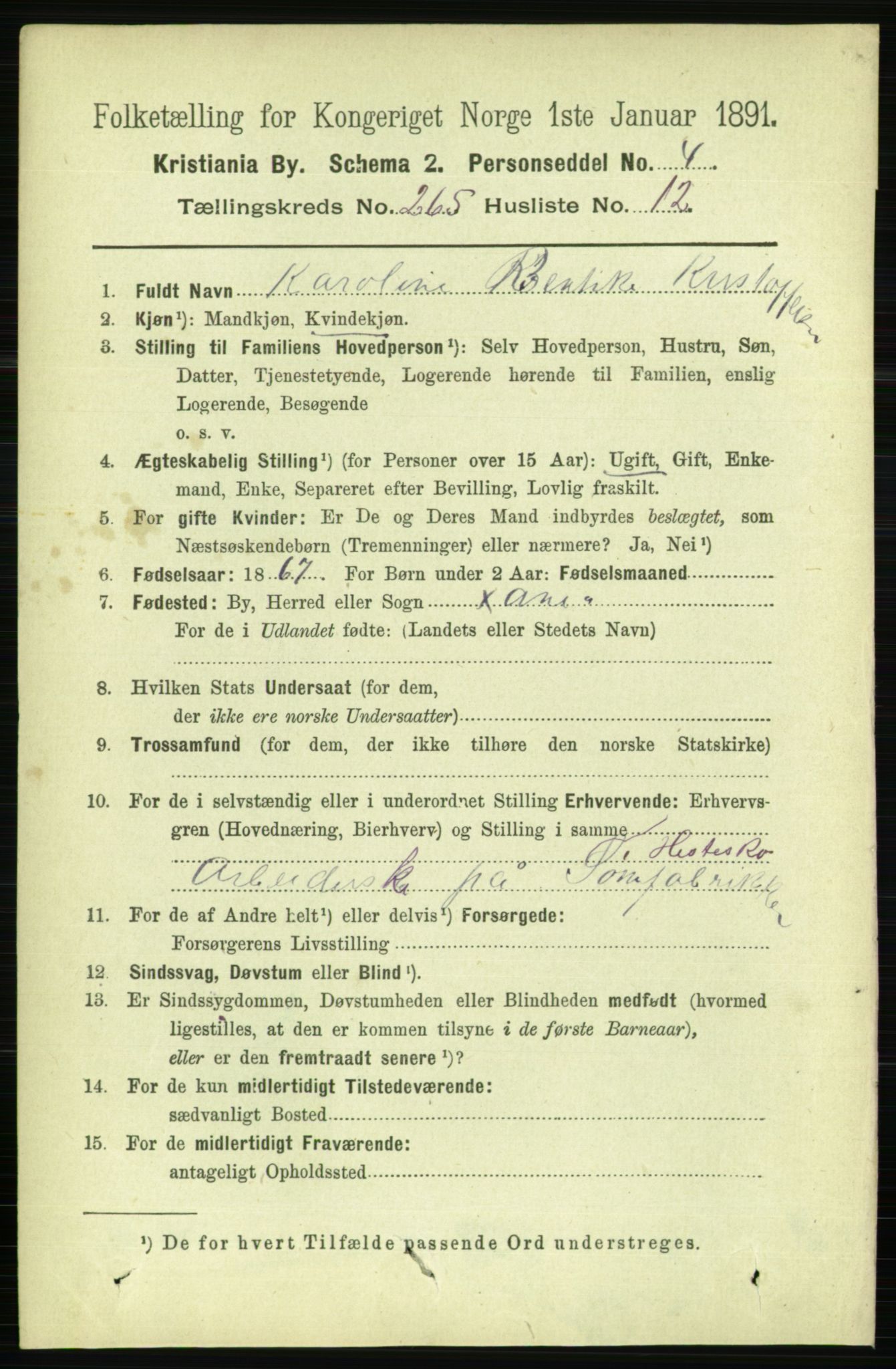 RA, 1891 census for 0301 Kristiania, 1891, p. 161132